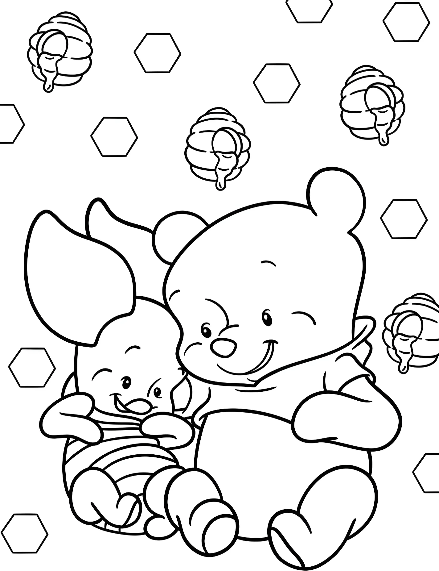 Винни Пух и Пятачок для детей №9436. Раскраски из мультиков. Пятачок (Piglet).