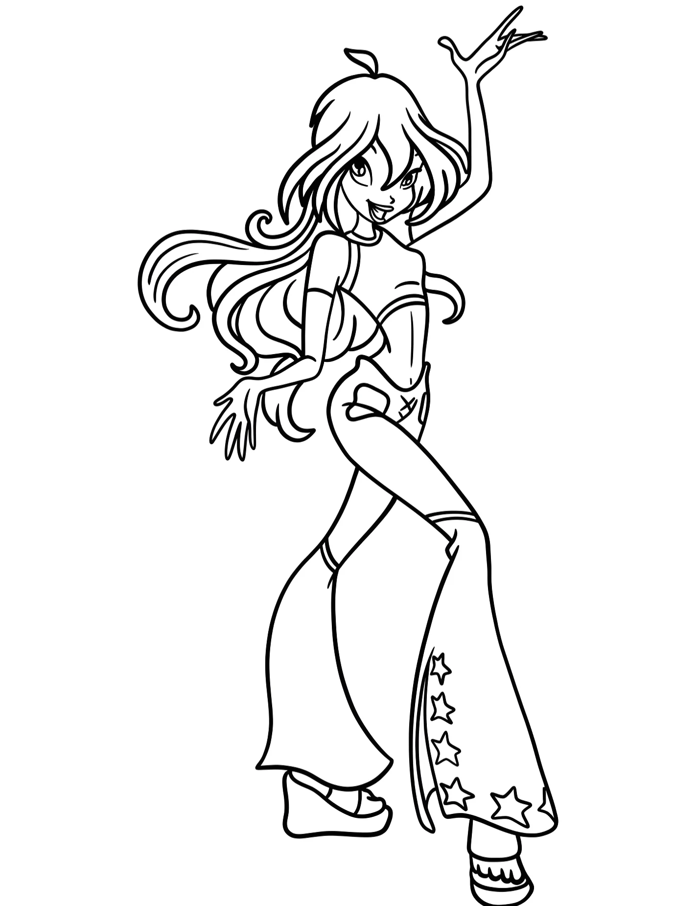 Блум танцует для детей №10304. Раскраски из мультиков. Винкс (Winx).