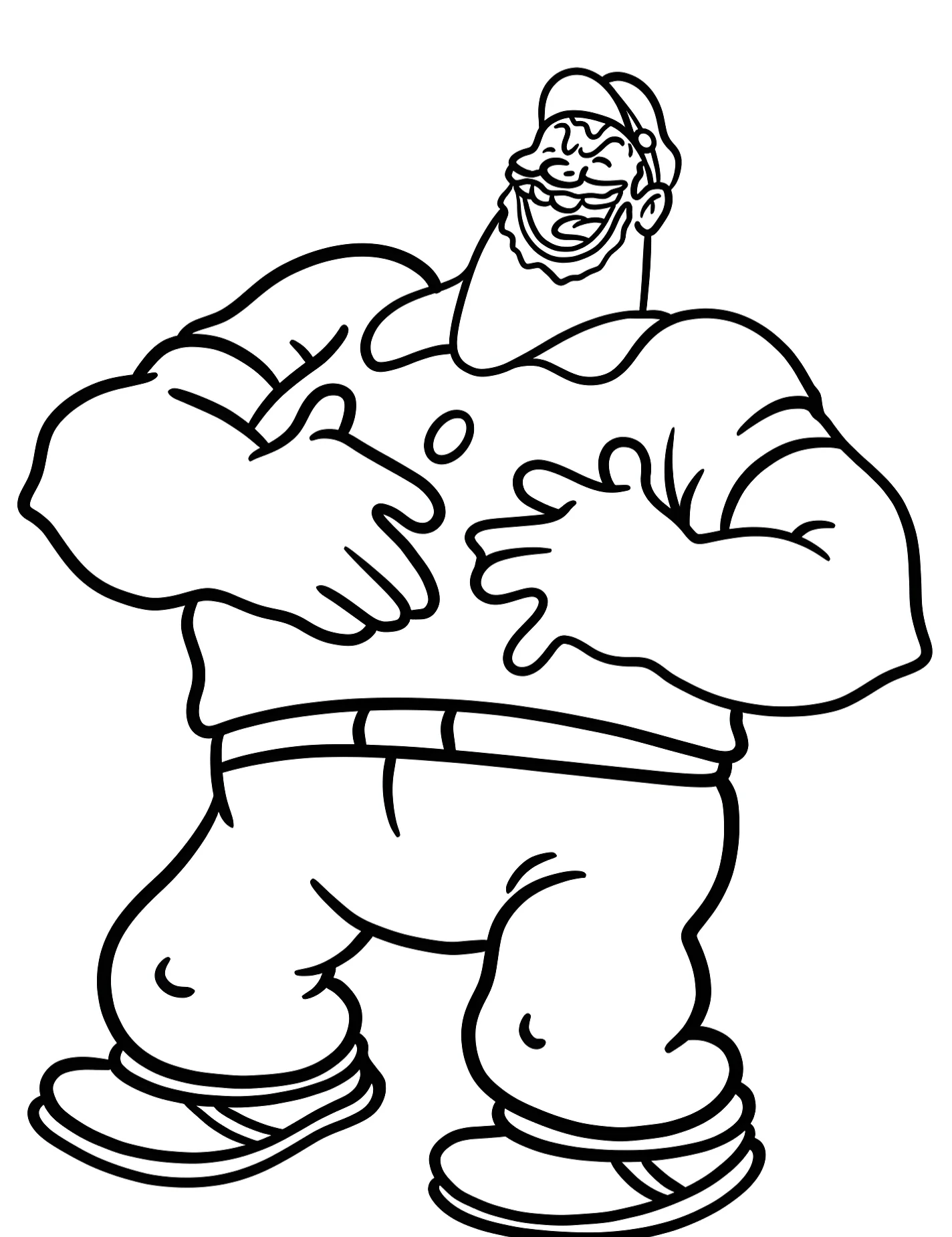 Весёлый Блуто для самых маленьких №9563. Раскраски из мультиков. Попай (Popeye).