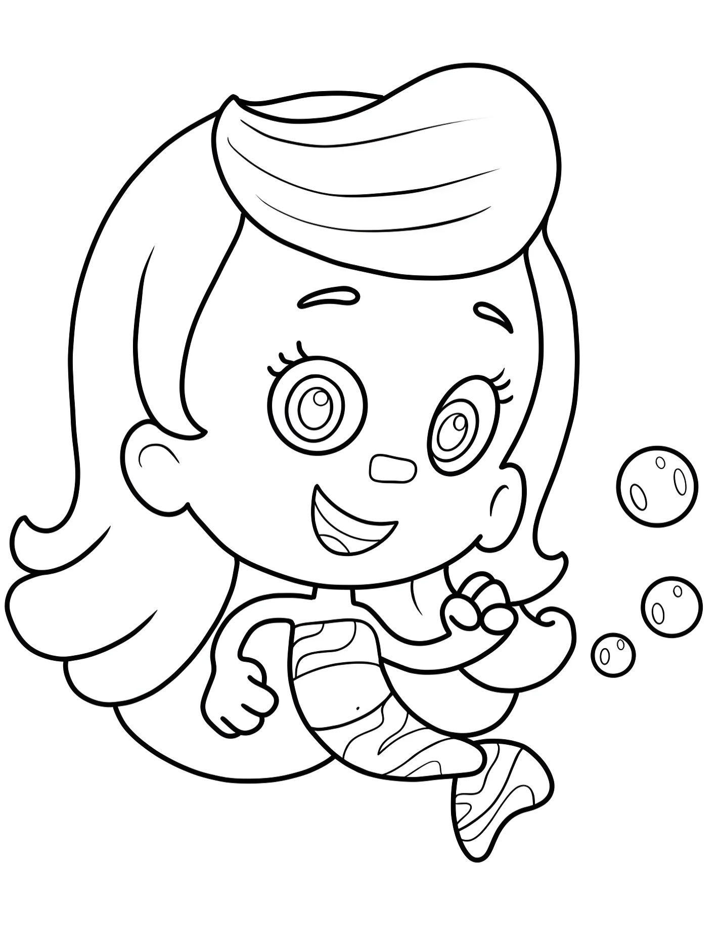 Веселая Молли из Bubble Guppies для детей №8569. Раскраски из мультиков. Гуппи и пузырики (Bubble Guppies).