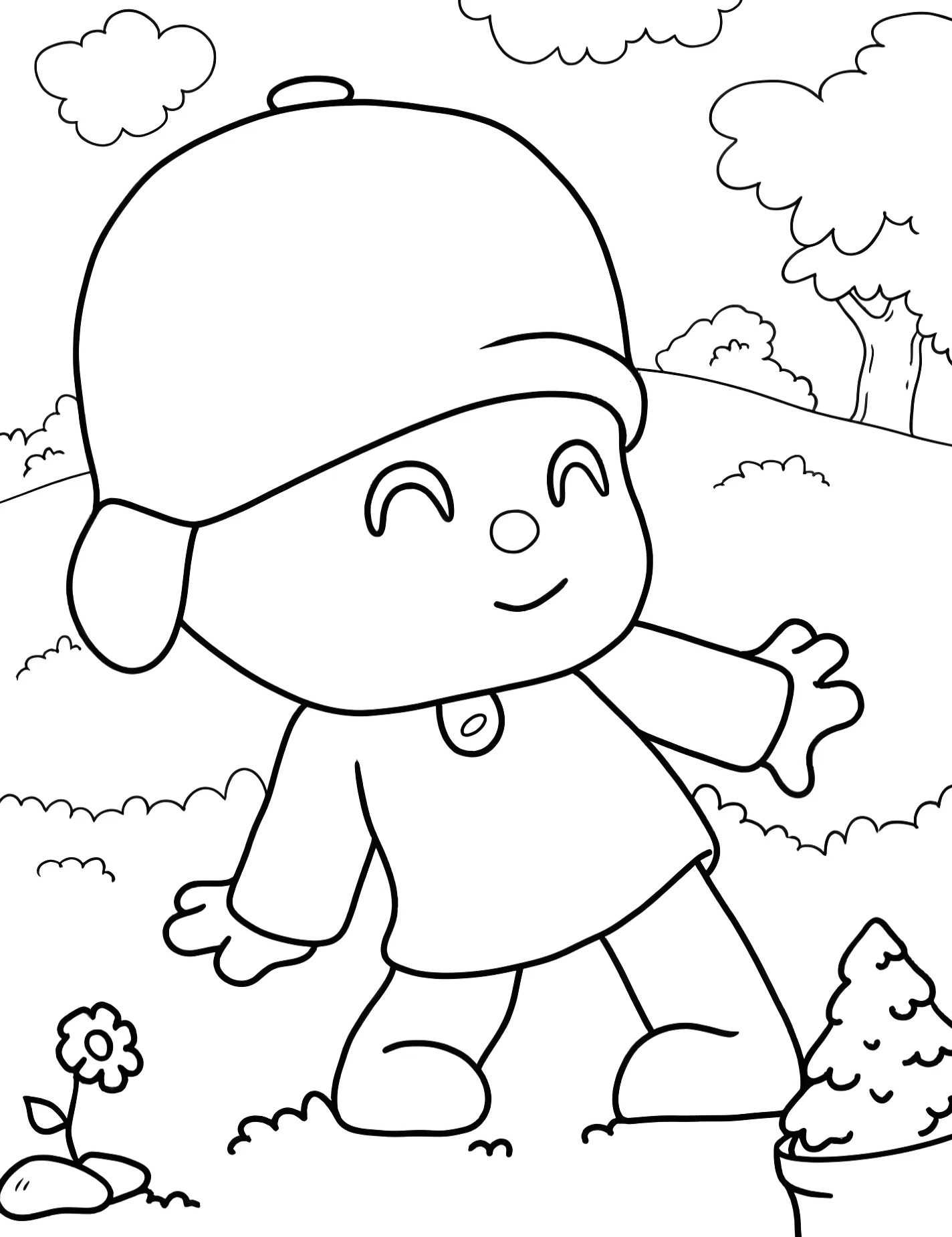 Веселый Поко-Йо для малышей №9521. Раскраски из мультиков. Покойо (Pocoyo).