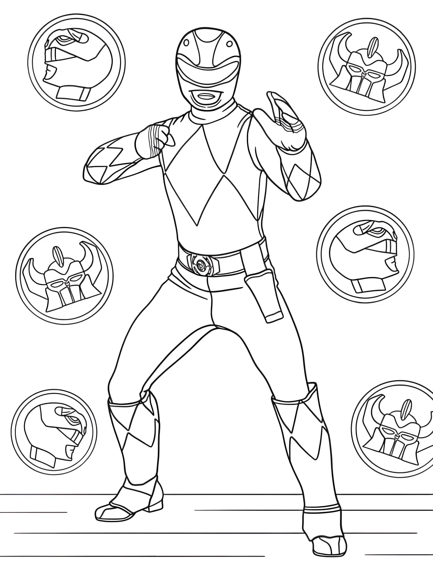 Герой Power Ranger для детей №9610. Раскраски из мультиков. Могучие рейнджеры (Power Rangers).