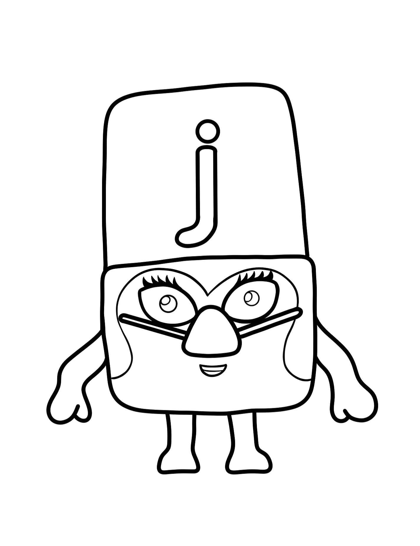 Веселый Алфаблок J для малышей №8309. Раскраски из мультиков. Алфаблоки (Alphablocks).