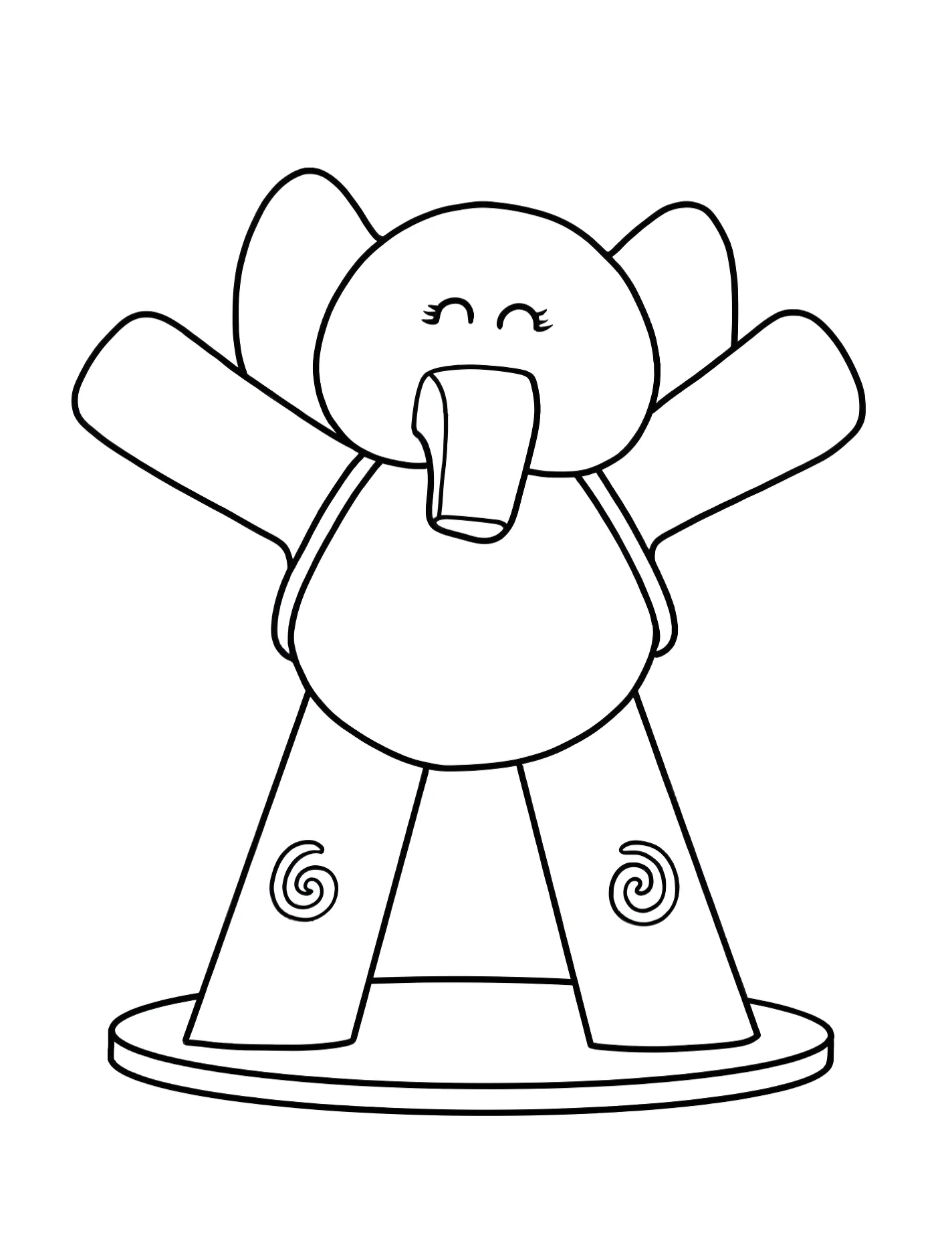 Забавный слон Элли для детей №9523. Раскраски из мультиков. Покойо (Pocoyo).