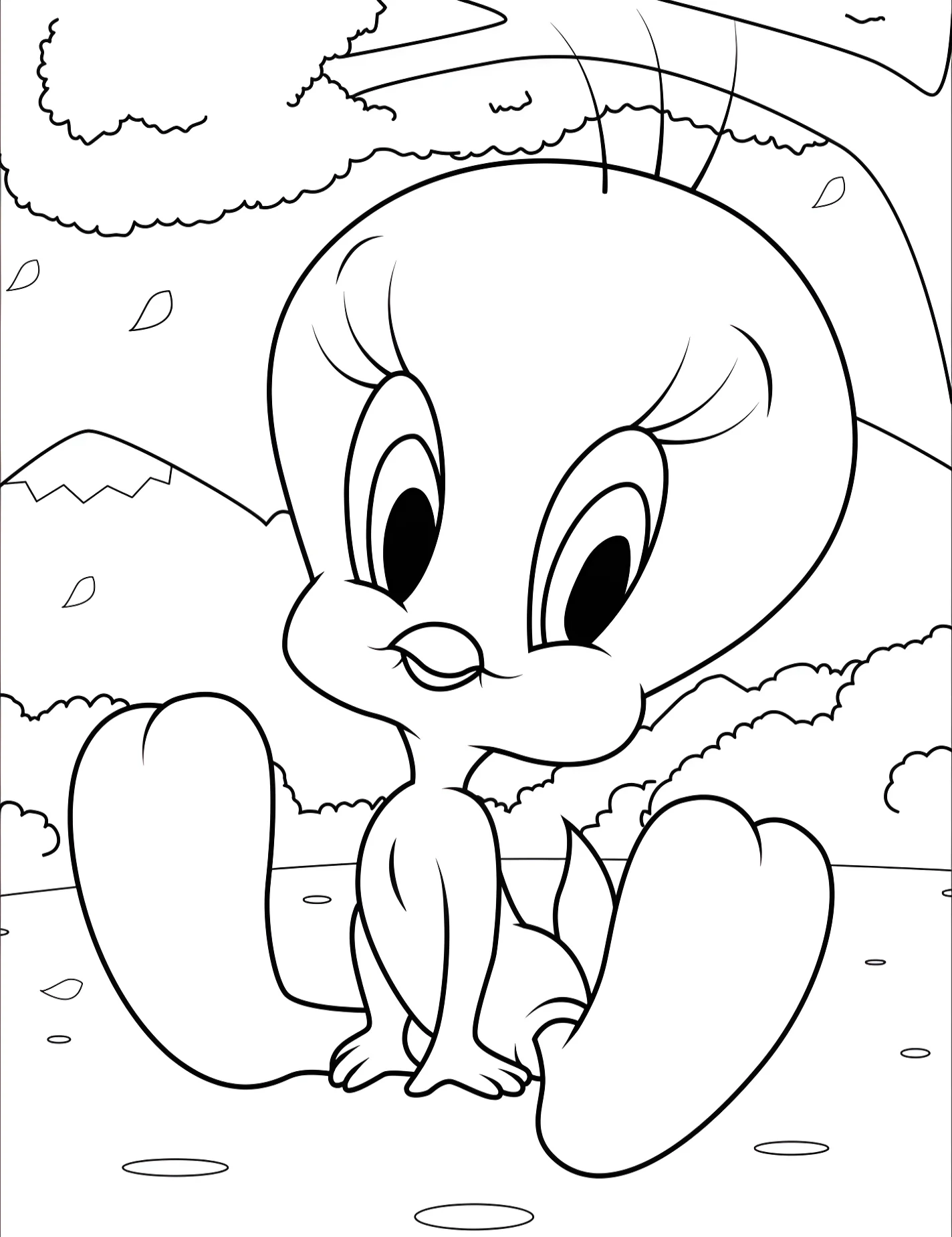 Милый Чипполино для детей №9025. Раскраски из мультиков. Весёлые мелодии (Looney Tunes).