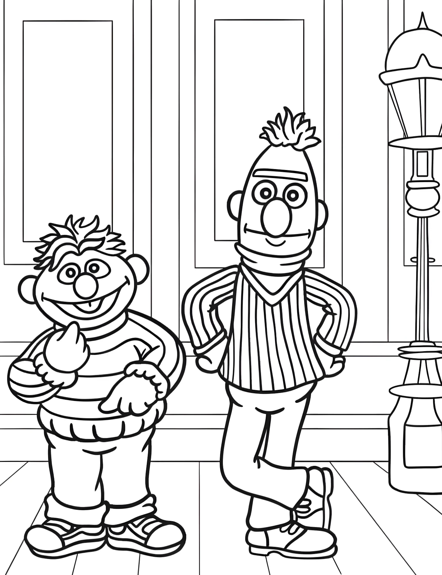 Берт и Эрни для детей №9762. Раскраски из мультиков. Улица Сезам (Sesame Street).
