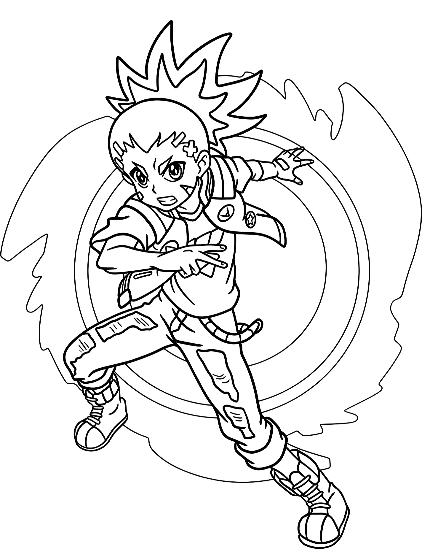 Айгер Акабане для детей №8434. Раскраски из мультиков. Бейблэйд (Beyblade).