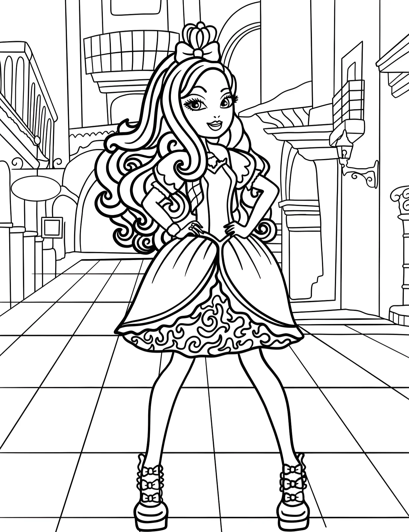 Принцесса Apple White из Ever After High для детей №8835. Раскраски из мультиков. Школа Эвер Афтер Хай (Ever After High).