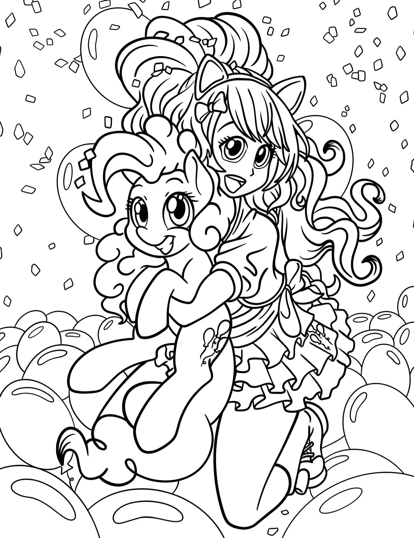 Милая пони Пинки Пай для детей №9483. Раскраски из мультиков. Пинки Пай (Pinkie Pie).