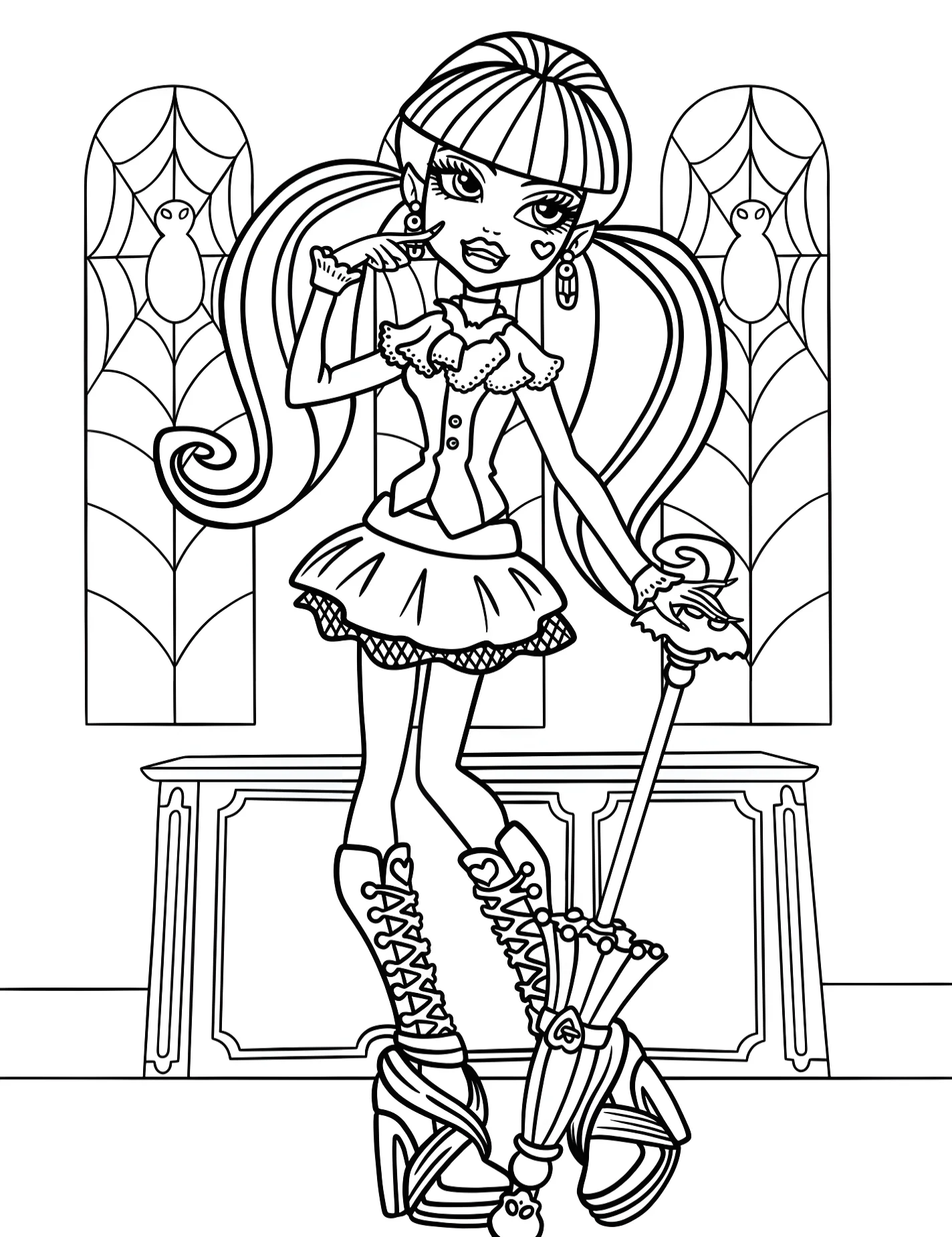 Дракулаура из Ever After High для детей №8837. Раскраски из мультиков. Школа Эвер Афтер Хай (Ever After High).