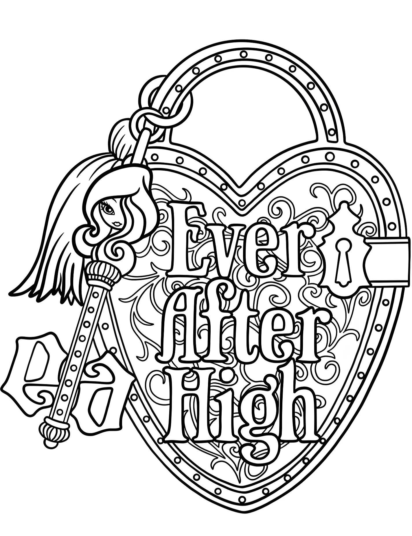 Логотип Ever After High для творчества №8839. Раскраски из мультиков. Школа Эвер Афтер Хай (Ever After High).