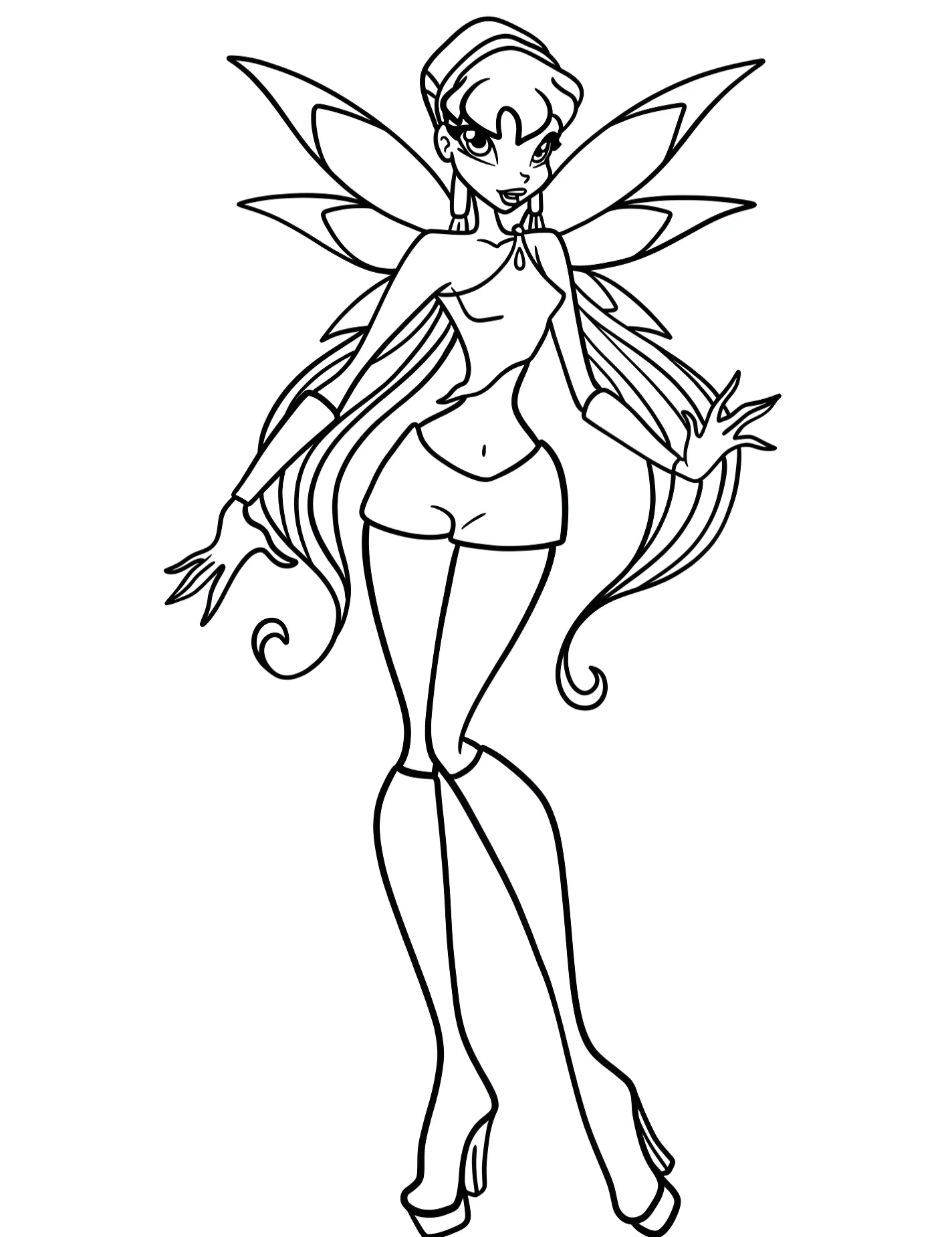 Фея Стелла для детей №10310. Раскраски из мультиков. Винкс (Winx).