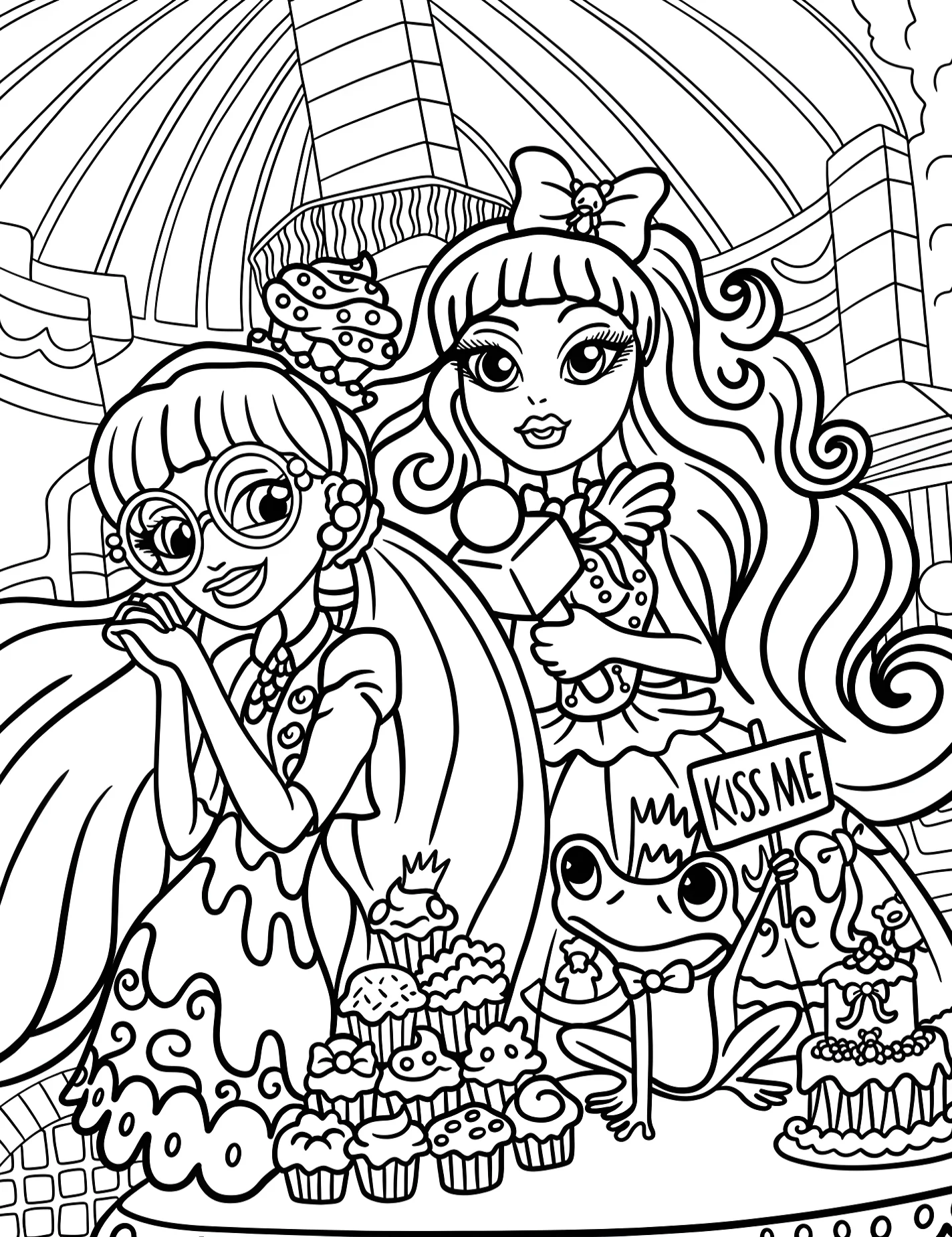 Веселье в школе Ever After High для детей №8843. Раскраски из мультиков. Школа Эвер Афтер Хай (Ever After High).