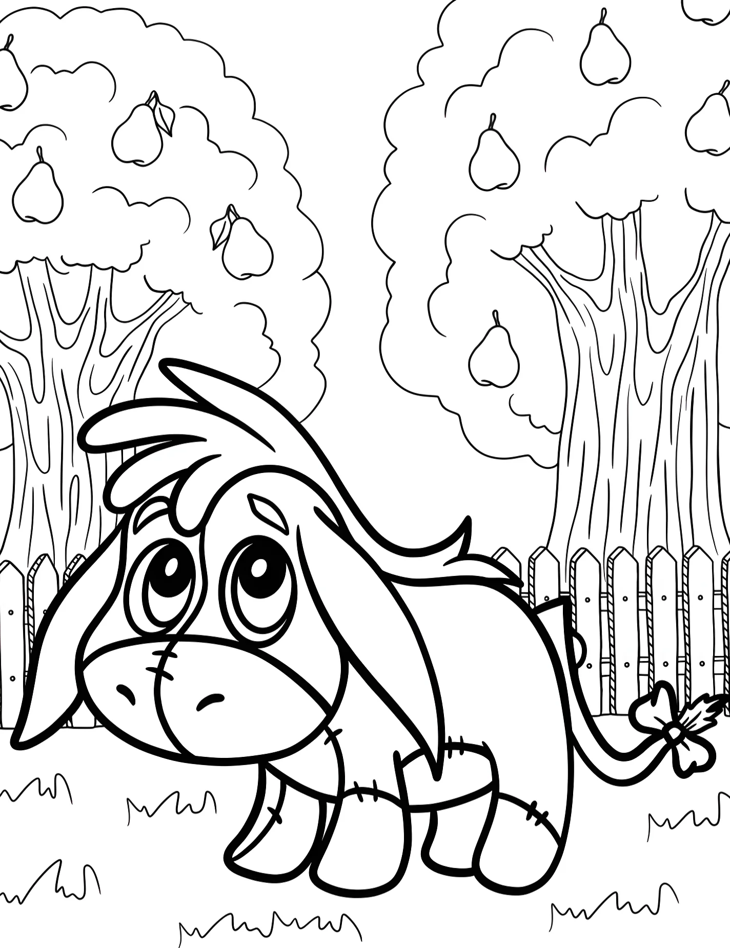 Милый ослик Иа для детей №8826. Раскраски из мультиков. Иа-Иа (Eeyore).