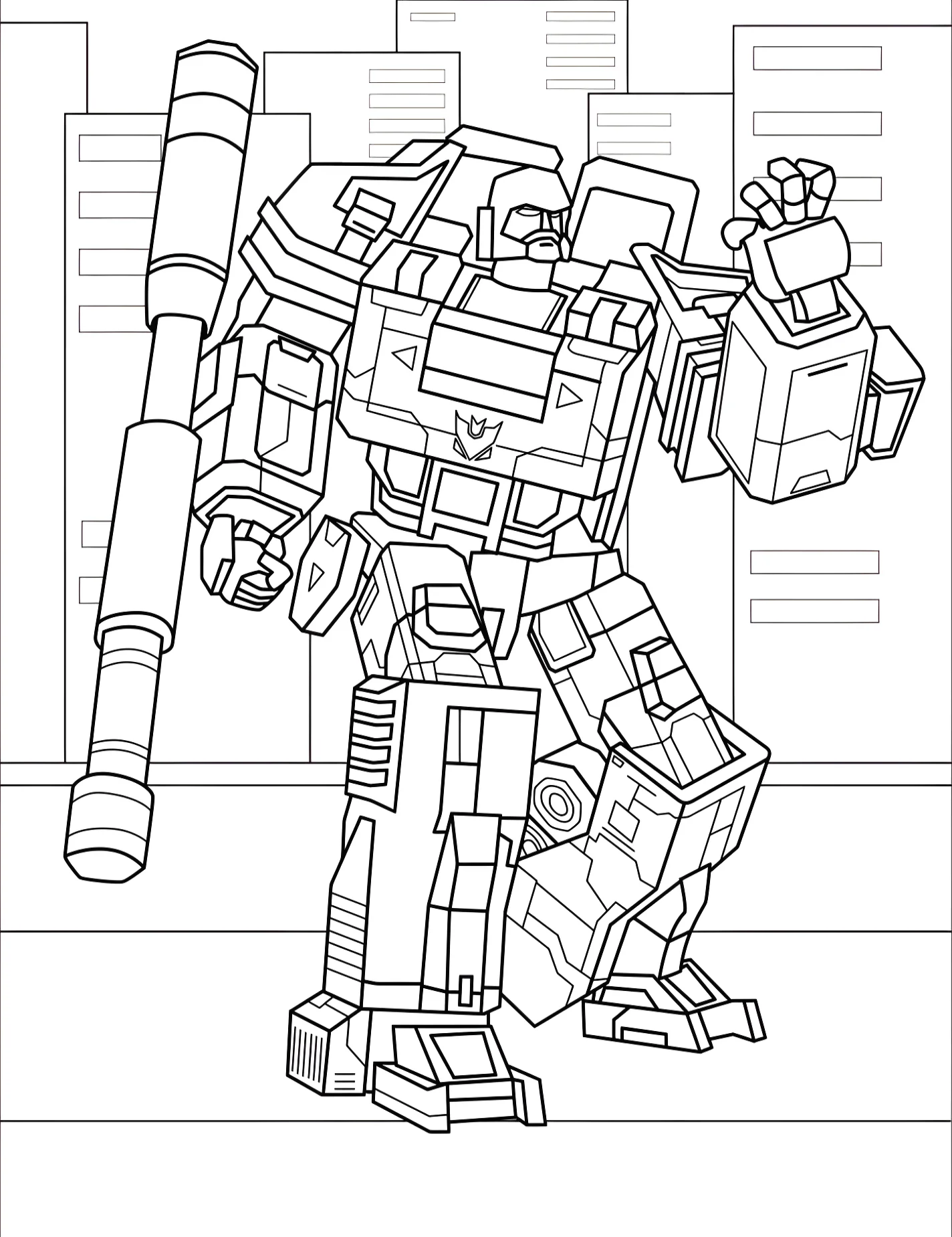 Робот Мегатрон для детей №10220. Раскраски из мультиков. Трансформеры (Transformers).