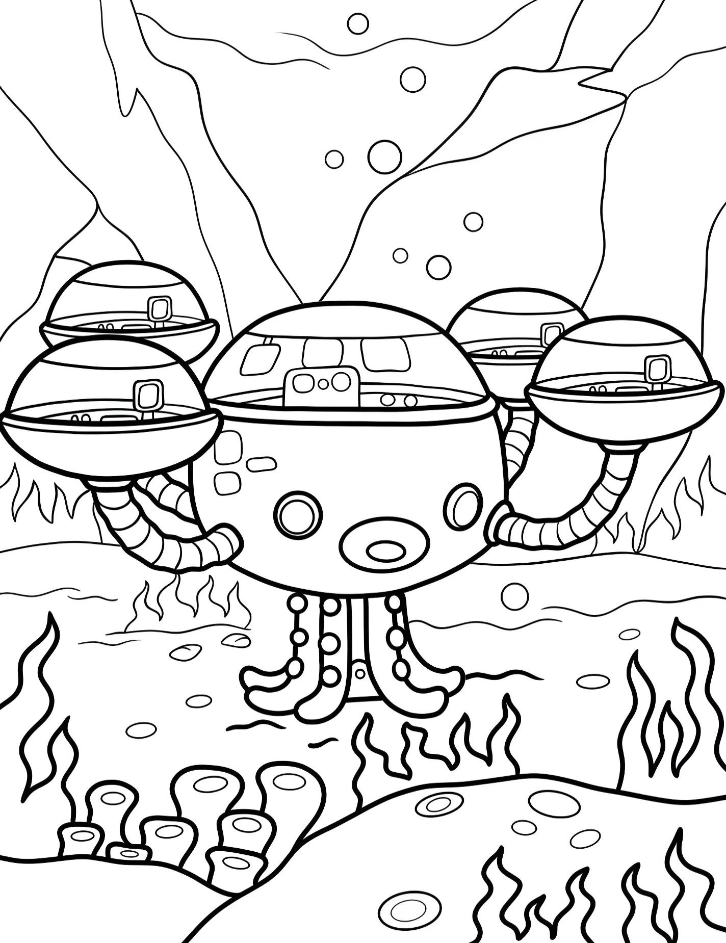 Забавный Октопод для детей №9298. Раскраски из мультиков. Октонавты (Octonauts).
