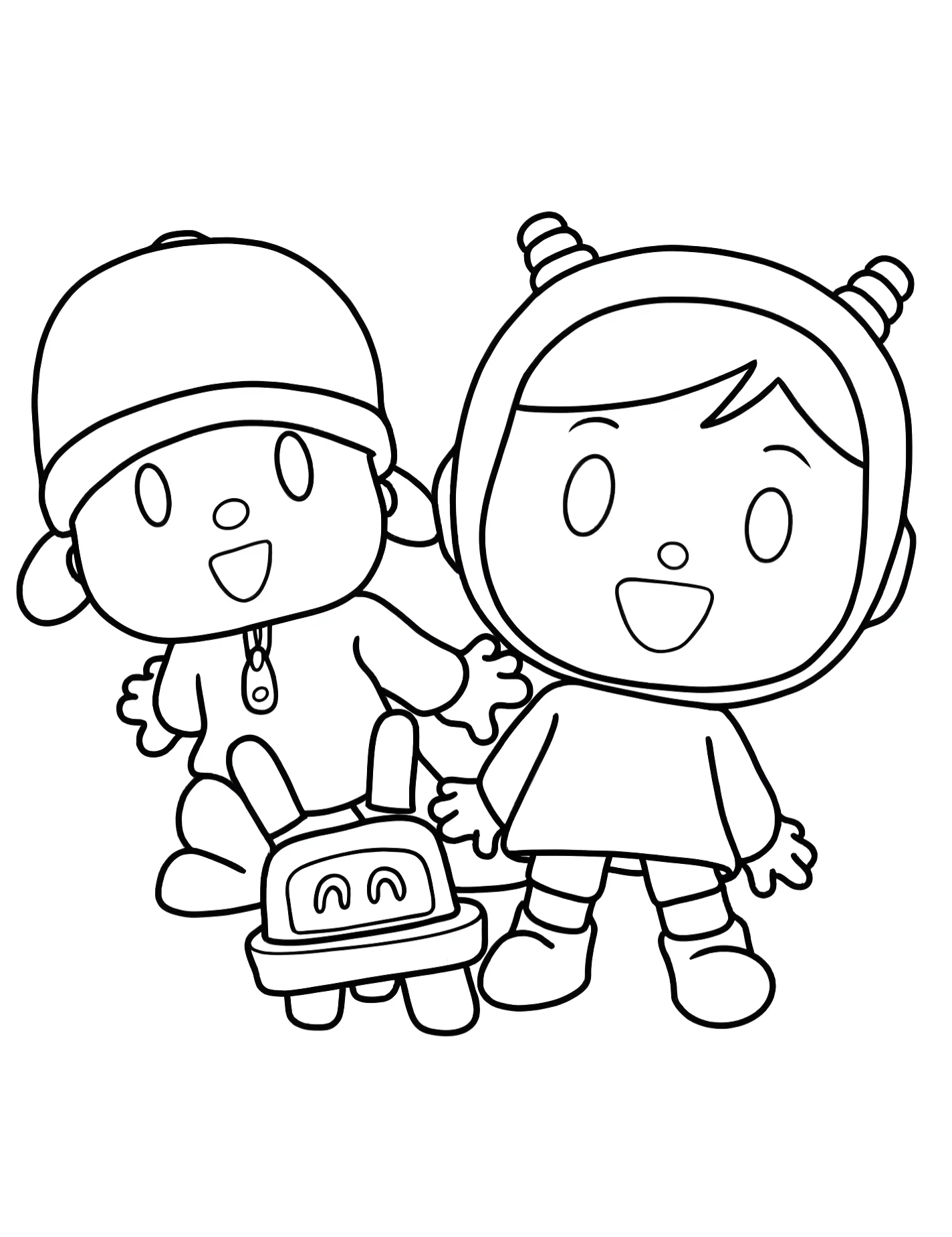 Поко Ё и Роберто для малышей №9536. Раскраски из мультиков. Покойо (Pocoyo).