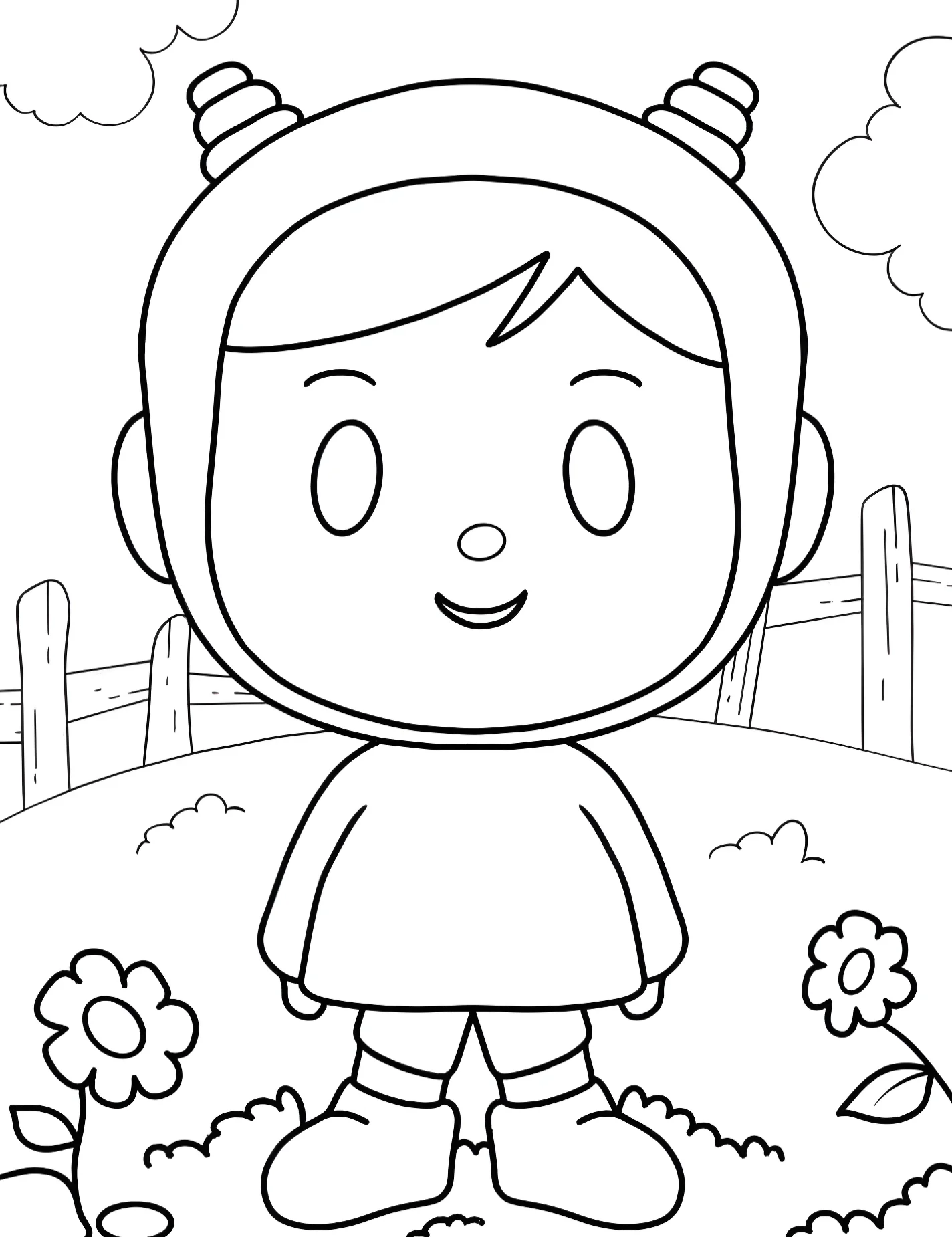 Милая Нина из мультфильма Поко-Йо для детей №9539. Раскраски из мультиков. Покойо (Pocoyo).