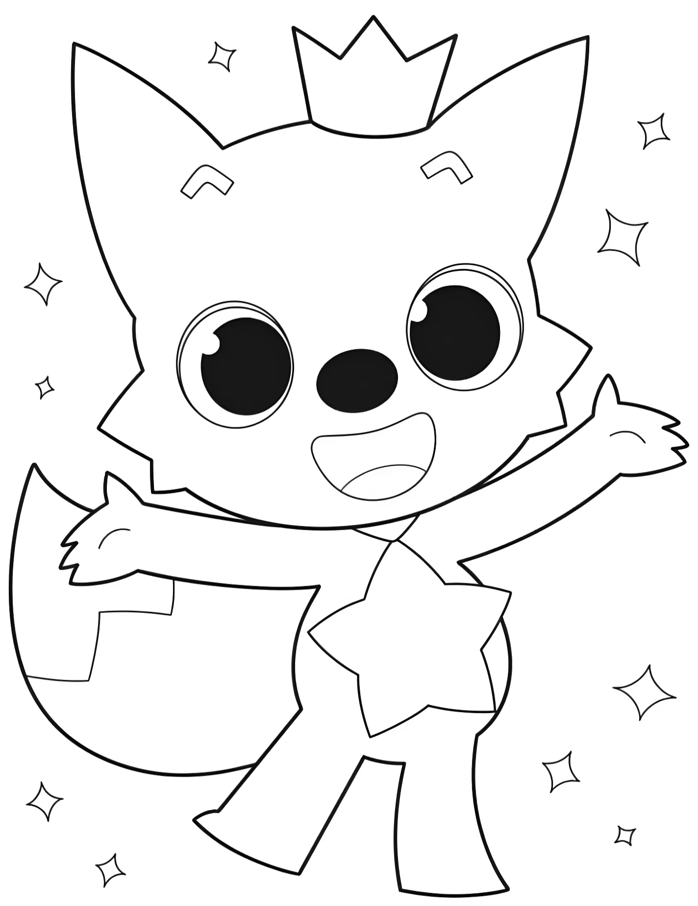 Веселый Pinkfong для самых маленьких №8363. Раскраски из мультиков. Бэби Шарк (Baby Shark).