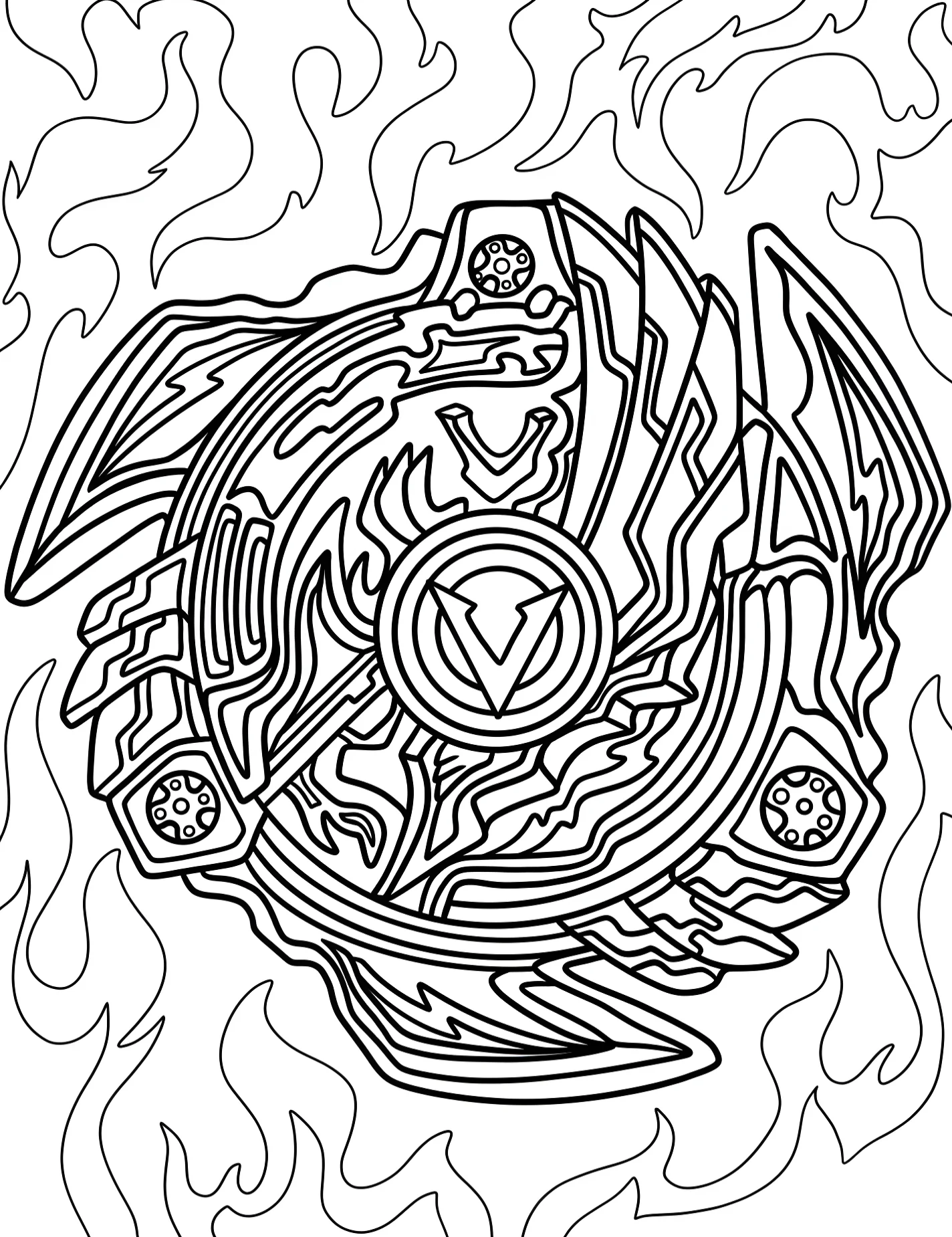 Beyblade для раскрашивания для детей №8445. Раскраски из мультиков. Бейблэйд (Beyblade).