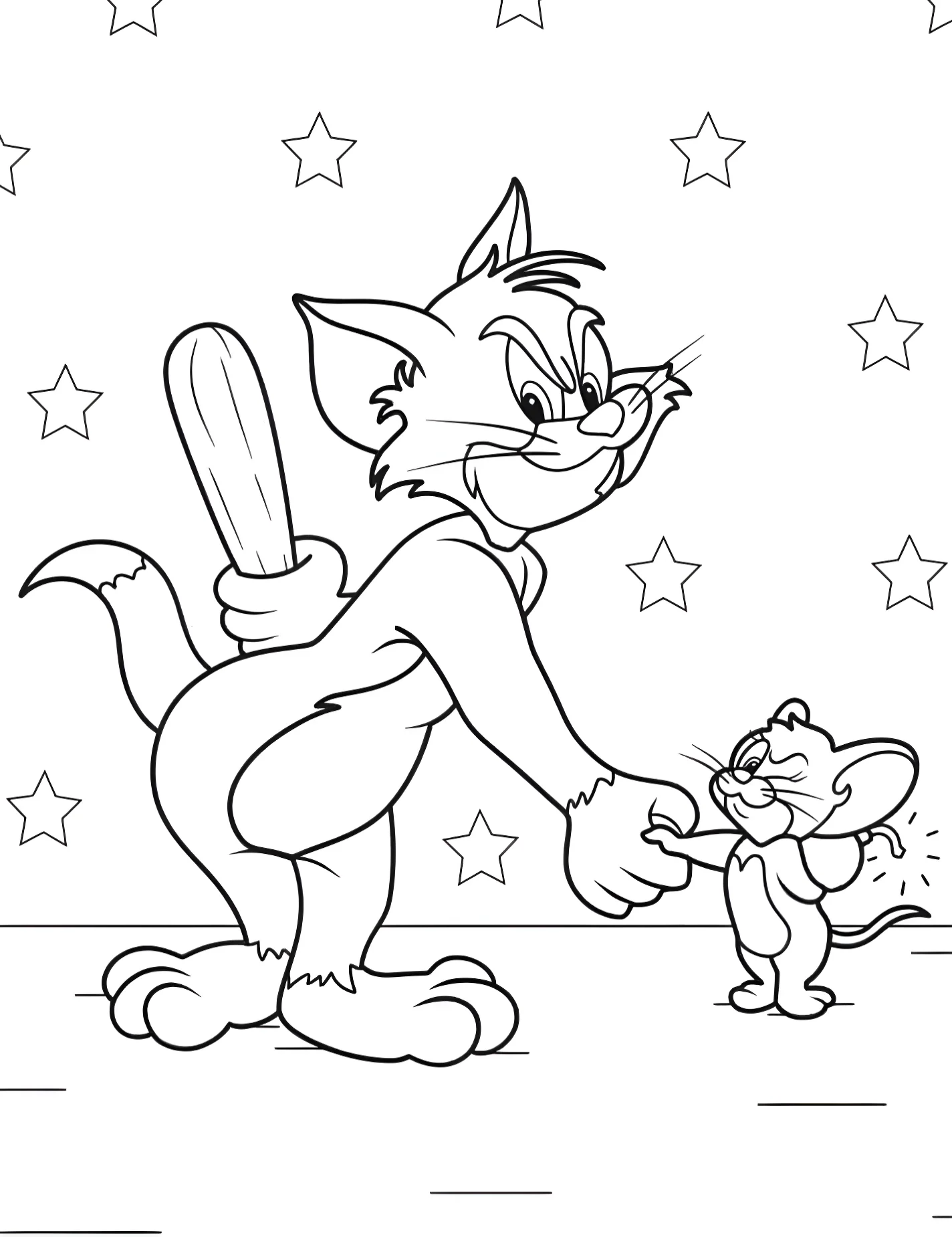 Том и Джерри для детей №10190. Раскраски из мультиков. Том и Джерри (Tom and Jerry).