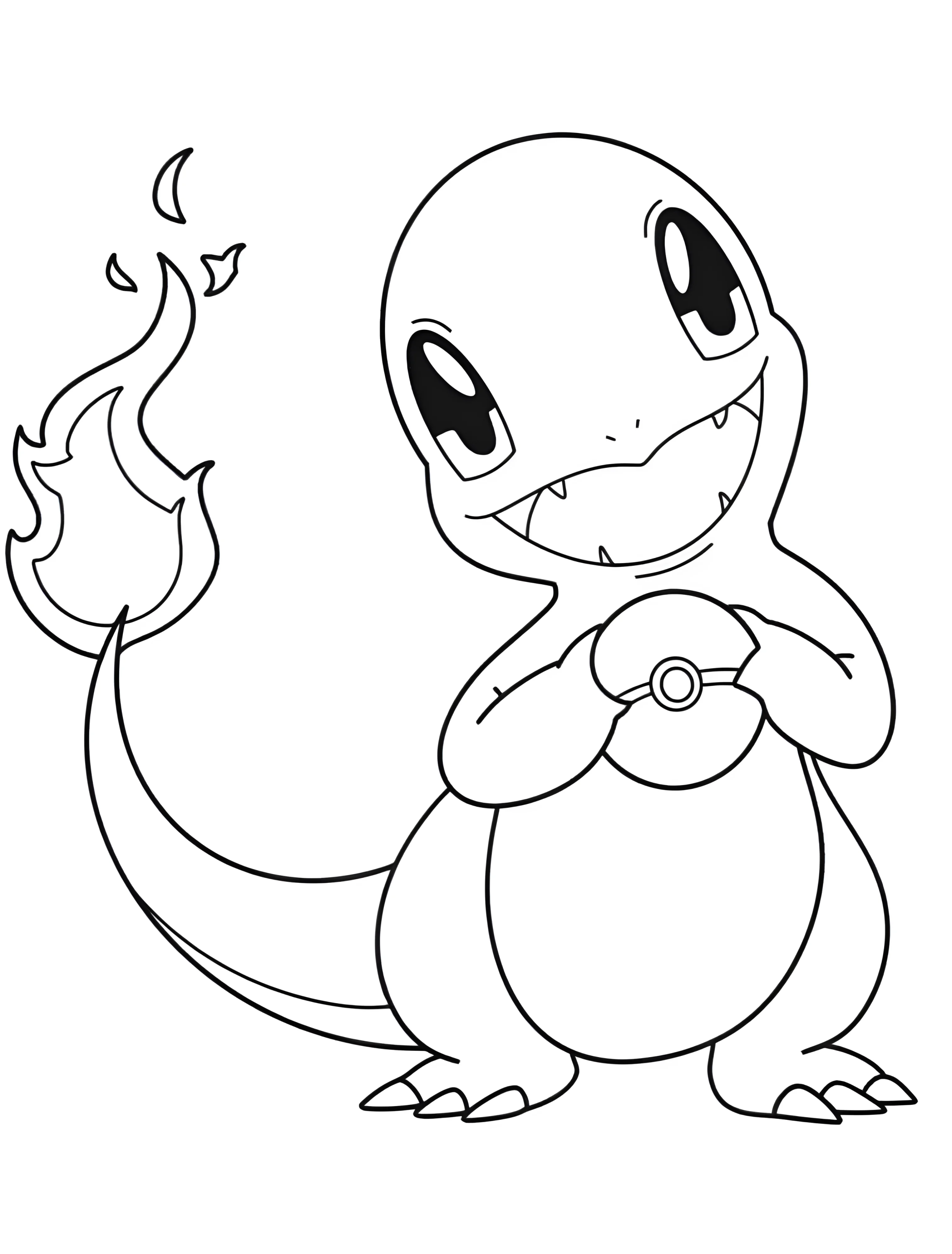 Милый Чармандера Покемон для детей №7332. Раскраски из игр. Покемон (Pokemon).