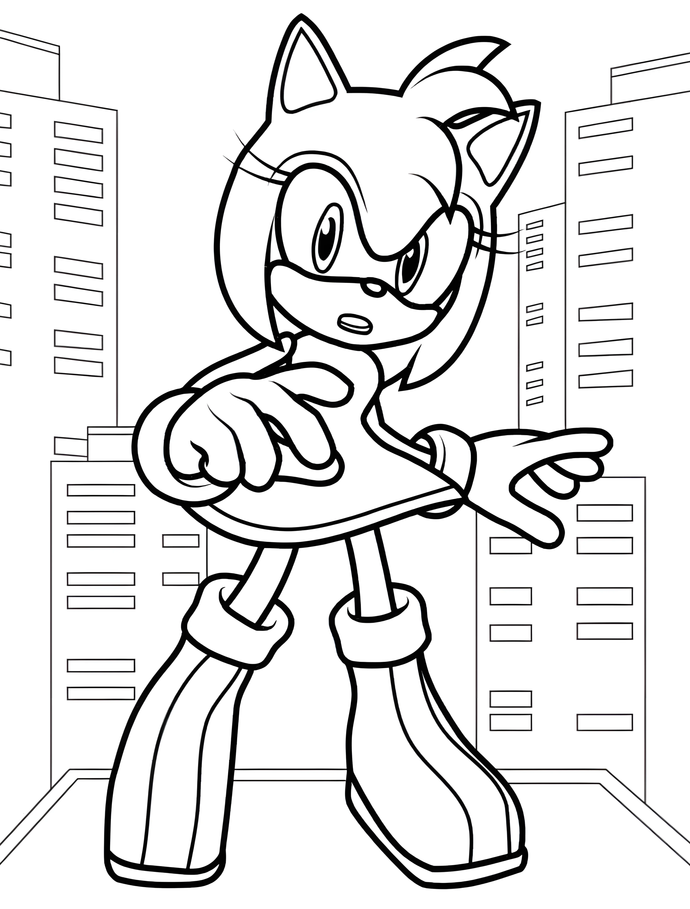 Ами Роуз для малышей милый персонаж №7731. Раскраски из игр. Соник (Sonic).