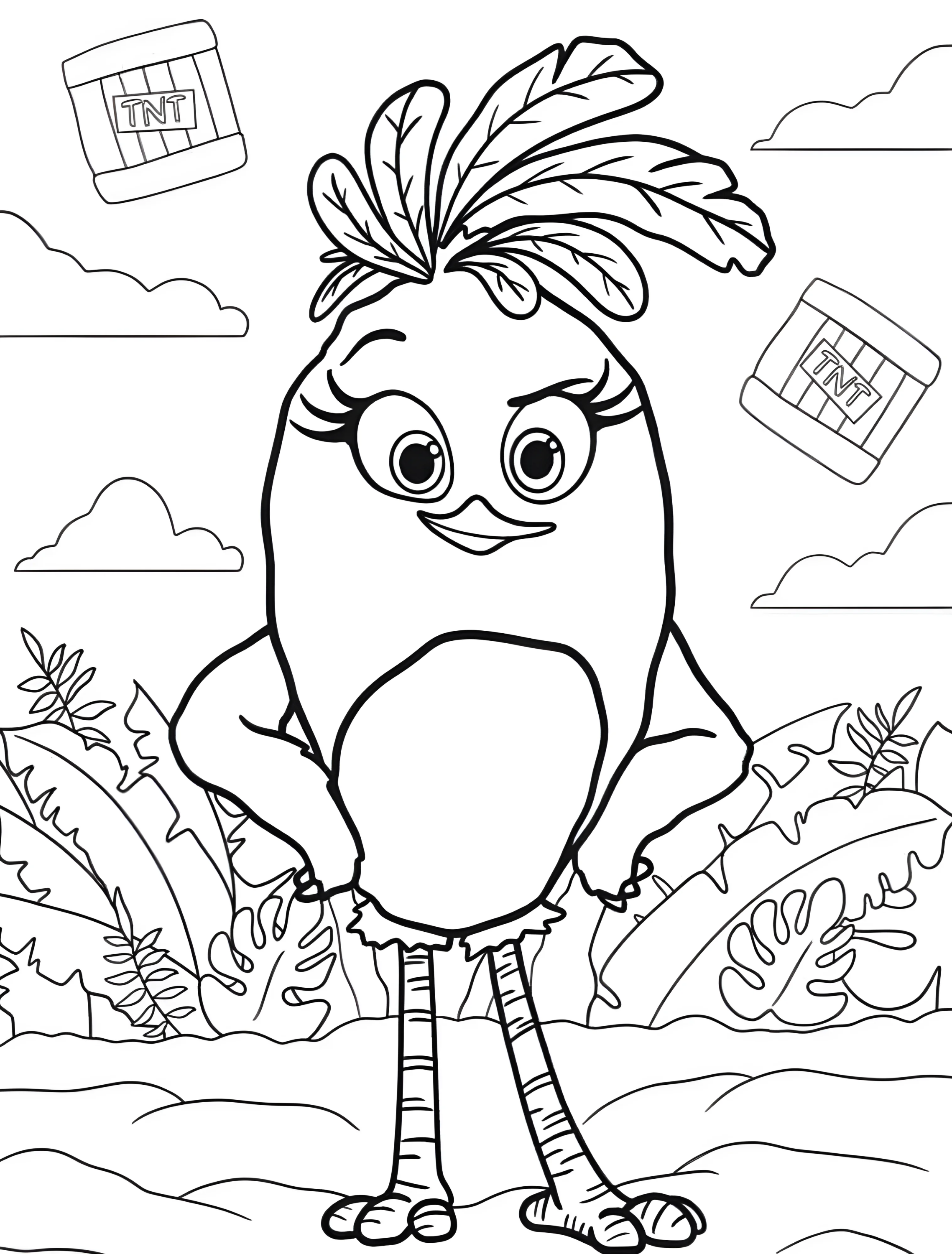 Веселая птичка Стелла для детей №6004. Раскраски из игр. Злые птички (Angry Birds).