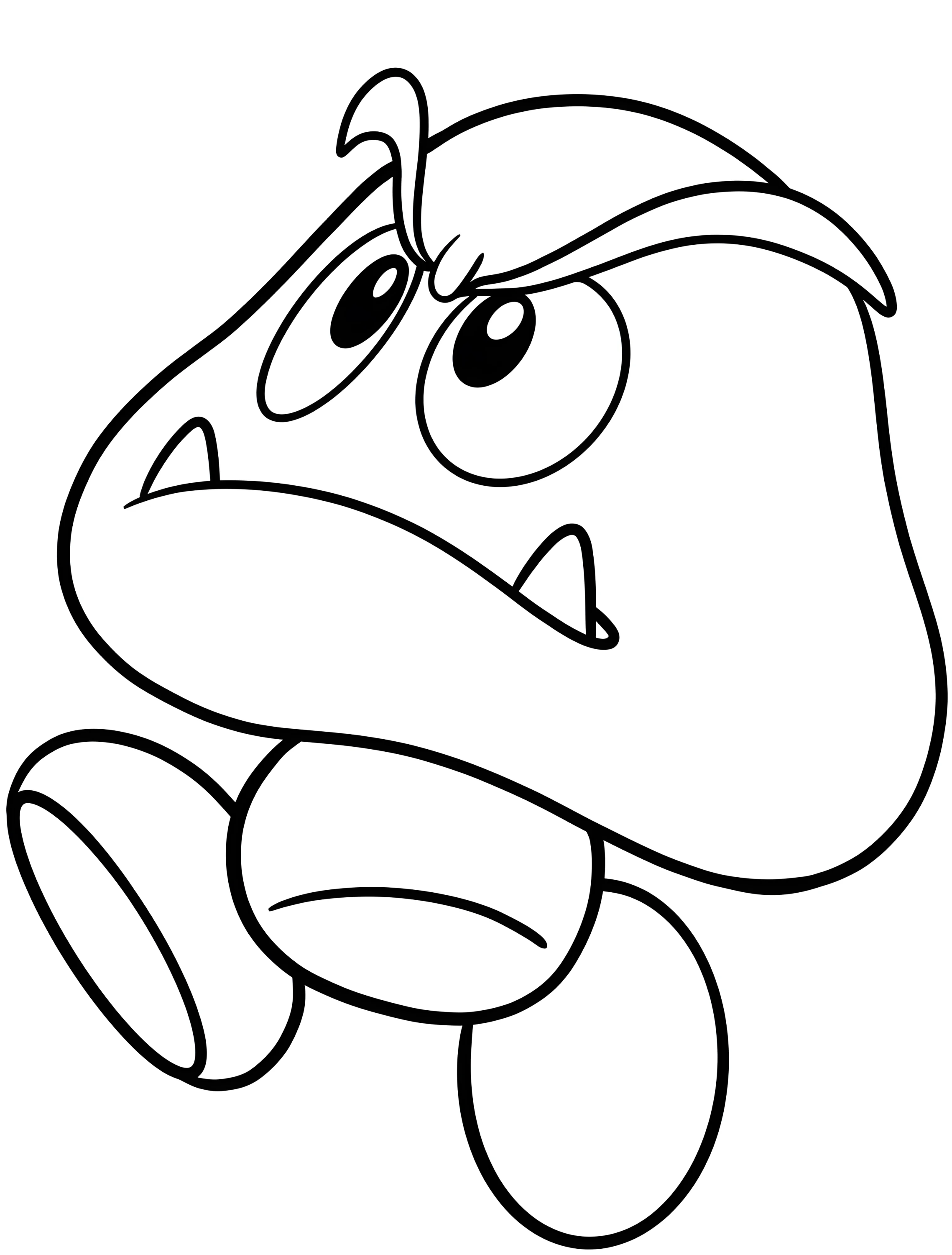 Сердитый Гумба бежит для детей №6563. Раскраски из игр. Гумба (Goomba).