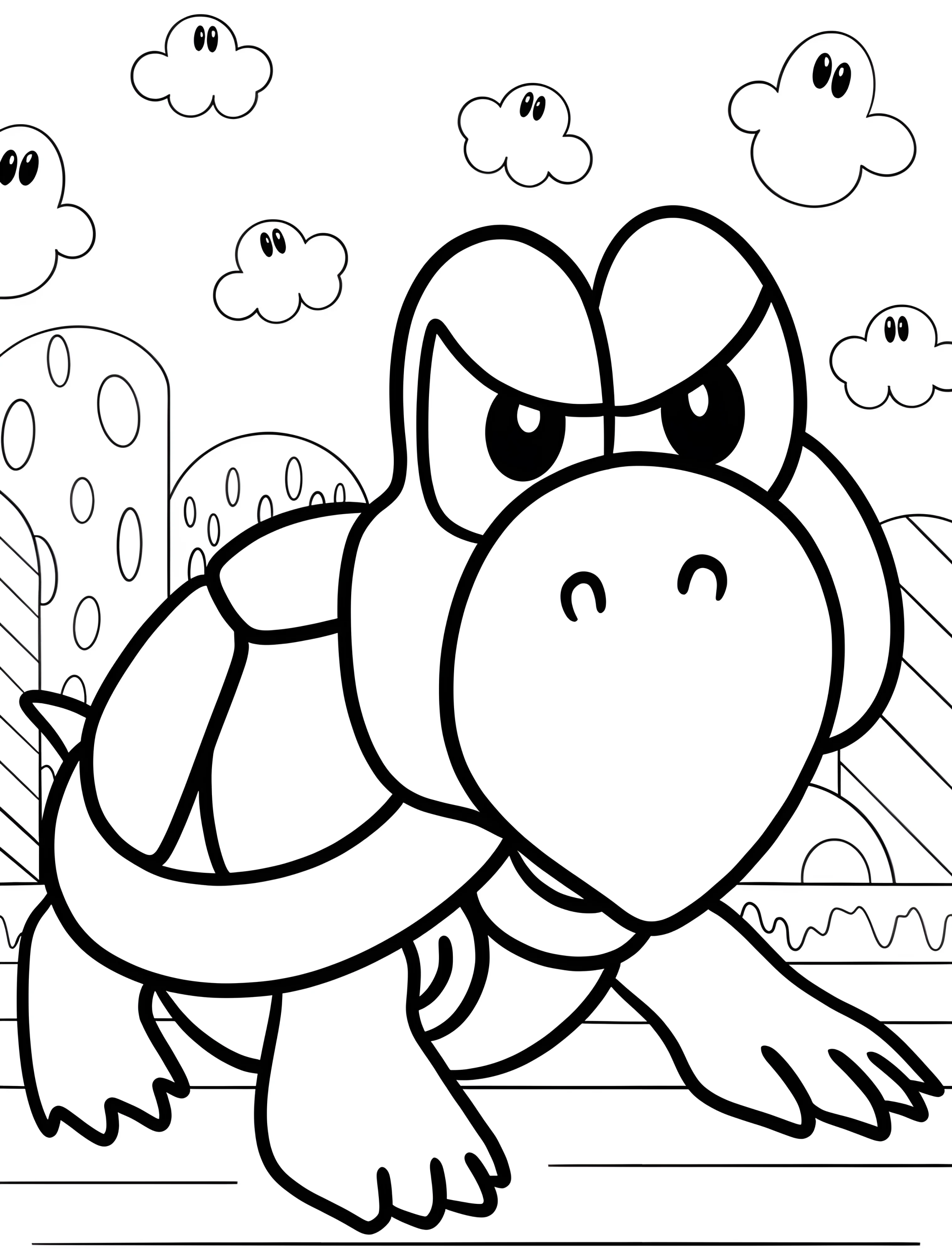 Веселый копа троопа для малышей №6773. Раскраски из игр. Купа Трупа (Koopa Troopa).