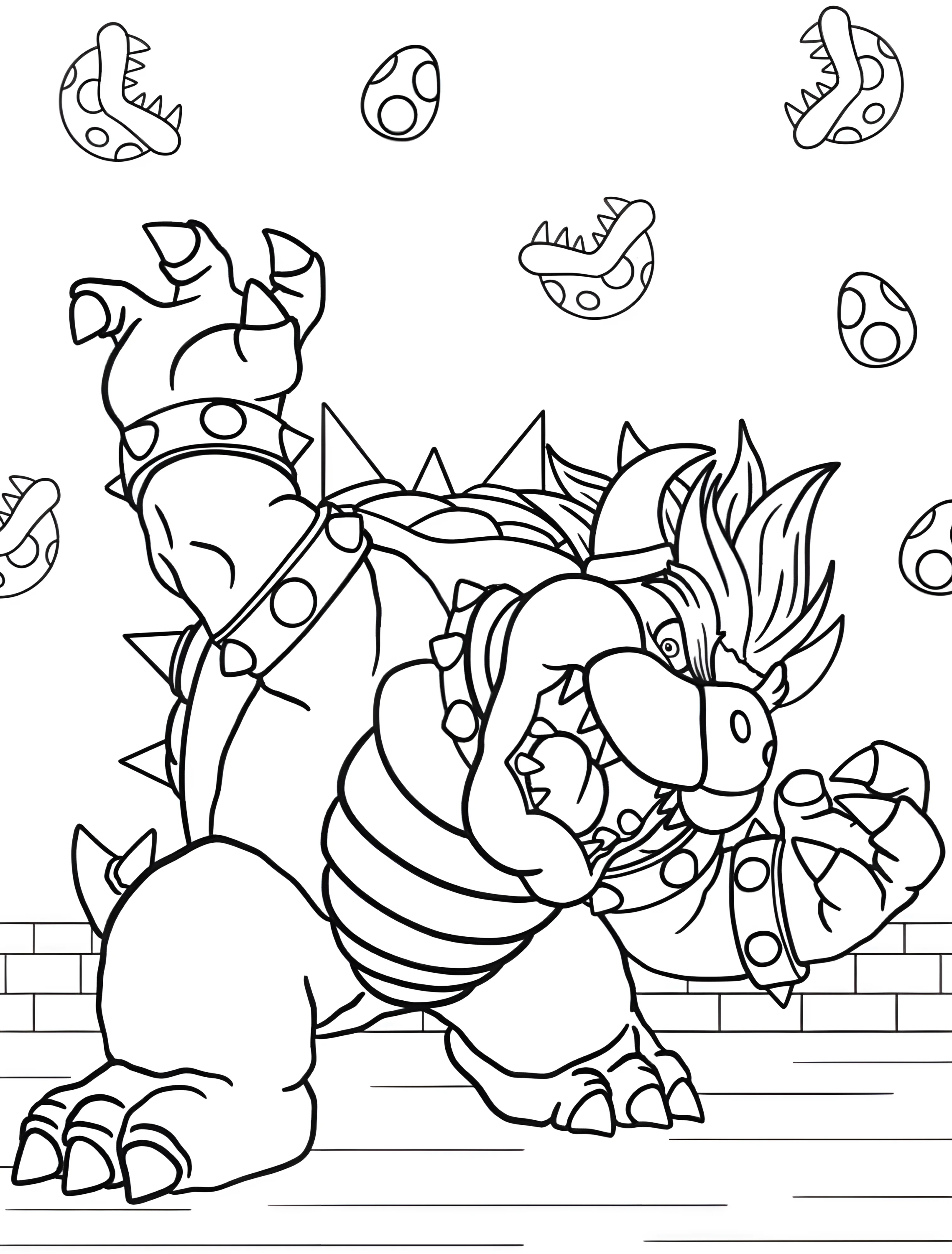 Злой Bowser для детей №6106. Раскраски из игр. Боузер (Bowser).