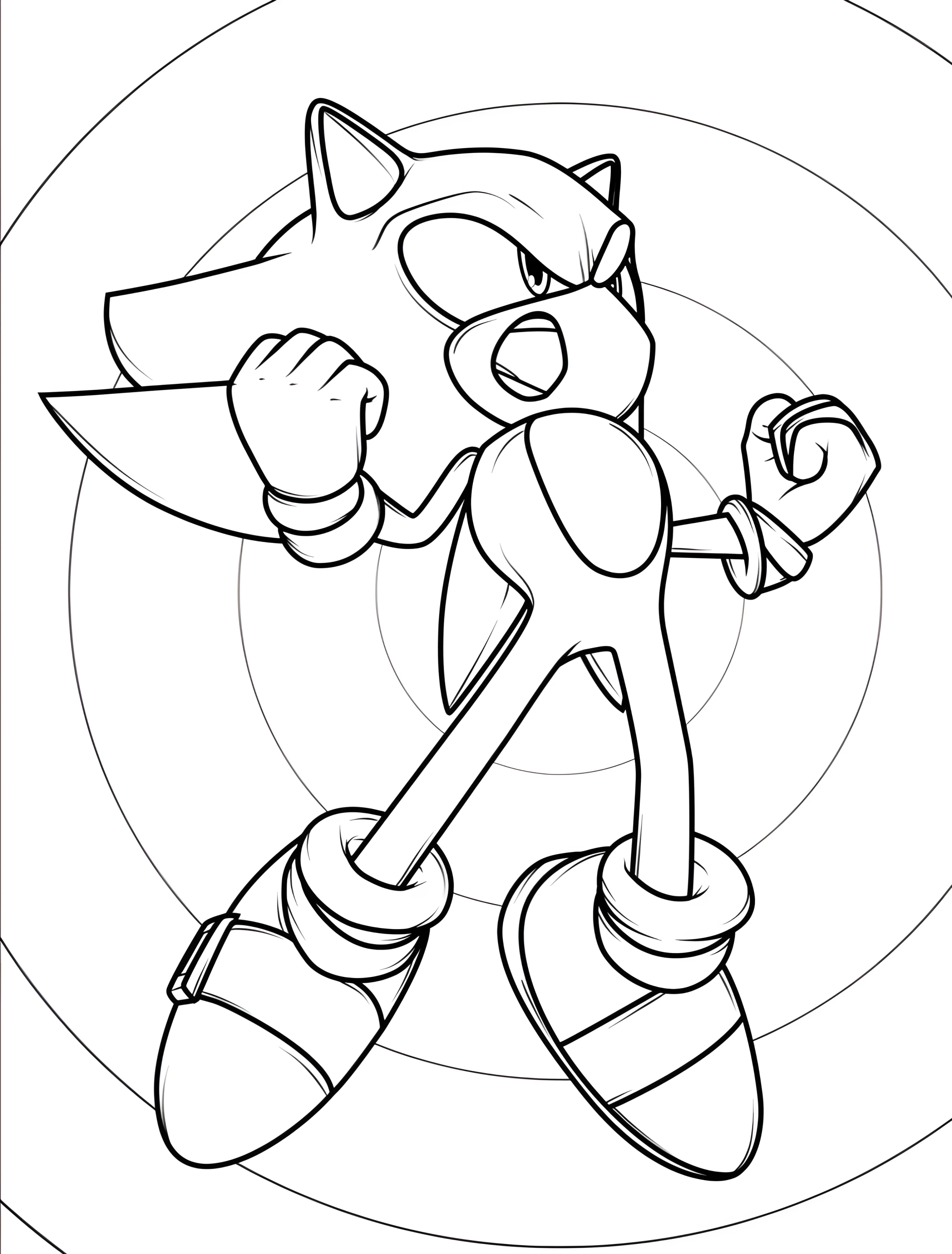 Забавный Соник для детей №7732. Раскраски из игр. Соник (Sonic).