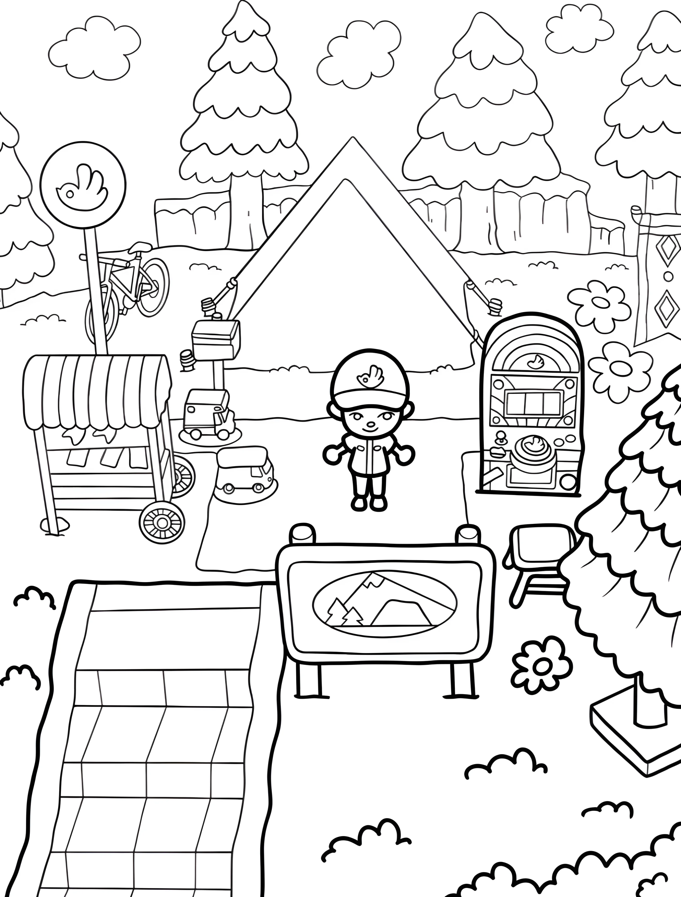 Житель Animal Crossing в Pocket Camp №6030. Раскраски из игр. Энимал Кроссинг (Animal Crossing).