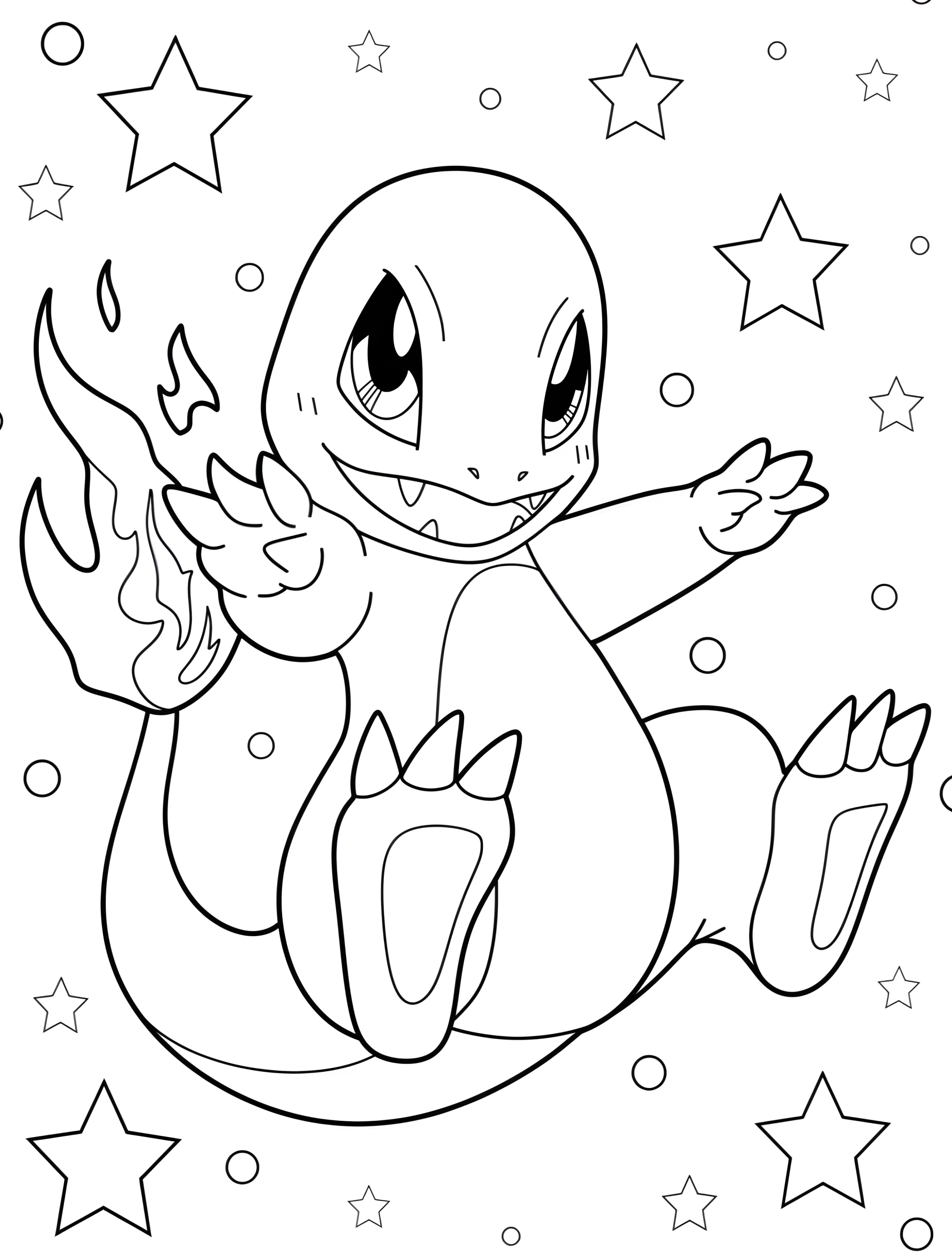 Забавный Чарманде для детей №6223. Раскраски из игр. Чармандер (Charmander).