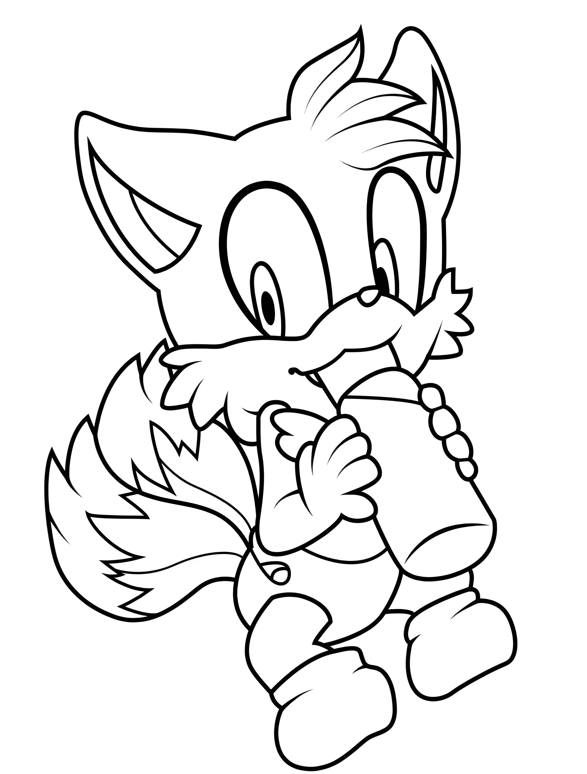 Малыш Тейлз пьет молоко для детей №8028. Раскраски из игр. Тейлз (Tails).