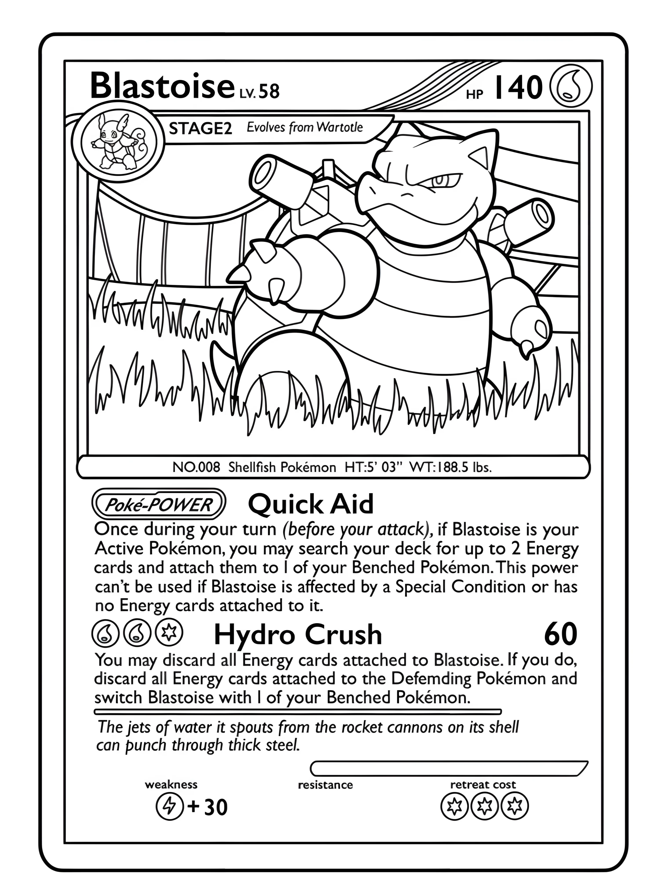 Покемон Бластоис для детей №6090. Раскраски из игр. Бластойз (Blastoise).