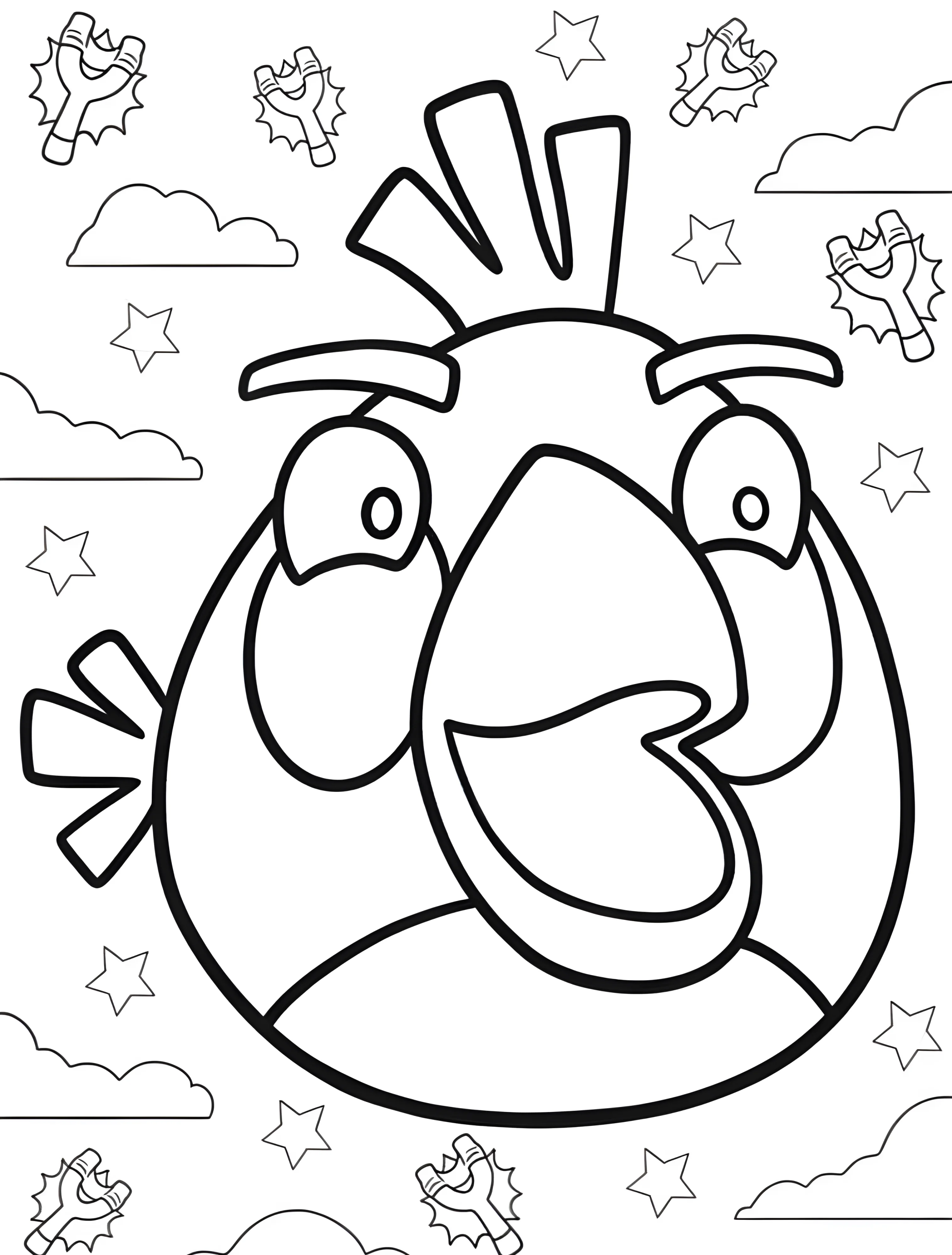 Веселый Angry Birds для детей №6008. Раскраски из игр. Злые птички (Angry Birds).