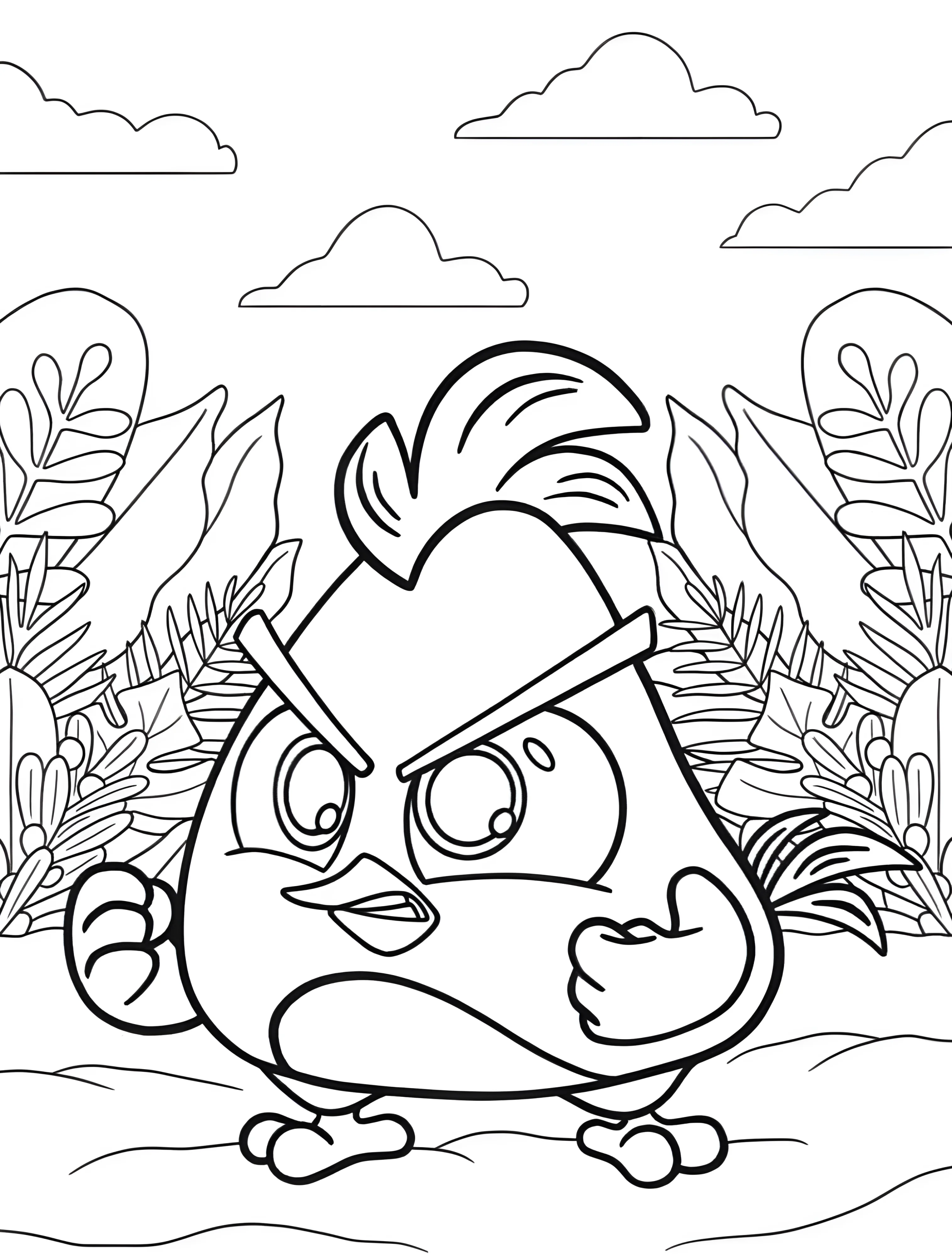 Забавный Чип с Angry Birds для детей №6009. Раскраски из игр. Злые птички (Angry Birds).