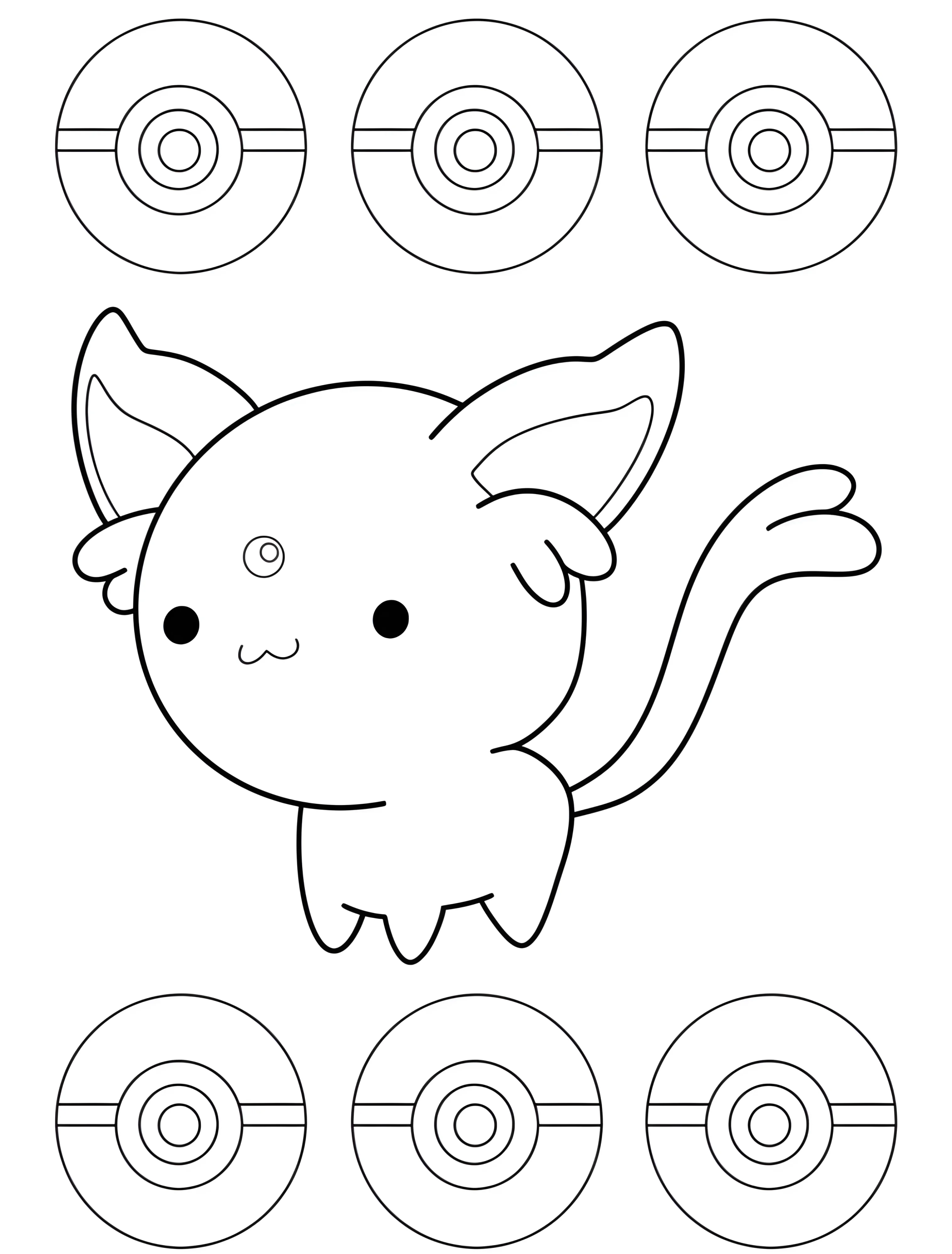 Милый котенок Эшпеон для малышей №6344. Раскраски из игр. Эспеон (Espeon).
