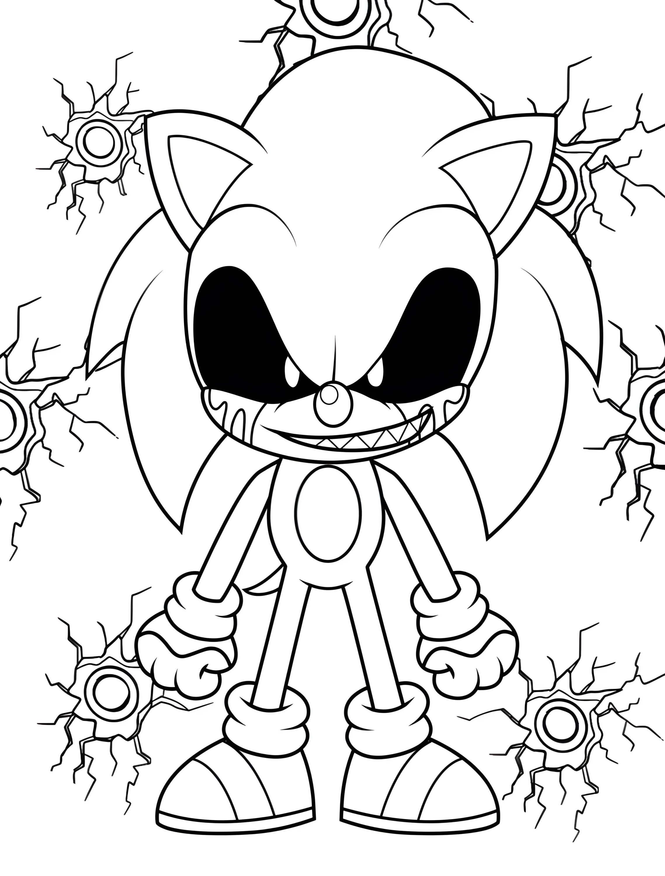 Соник Экстрим для детей №7800. Раскраски из игр. Соник Икс (Sonic EXE).