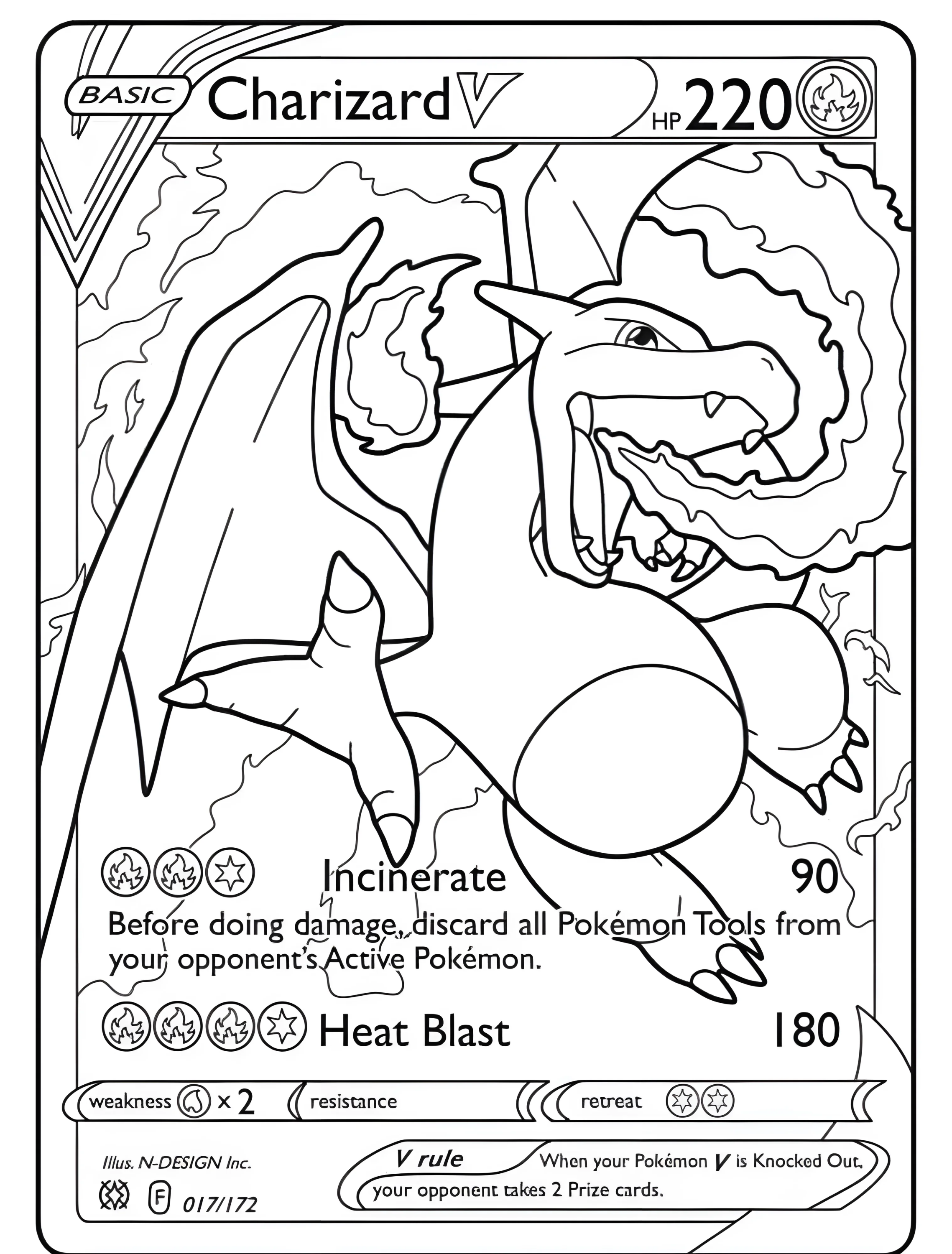 Милый Чарizard из Покемонов для детей №6211. Раскраски из игр. Чаризард (Charizard).