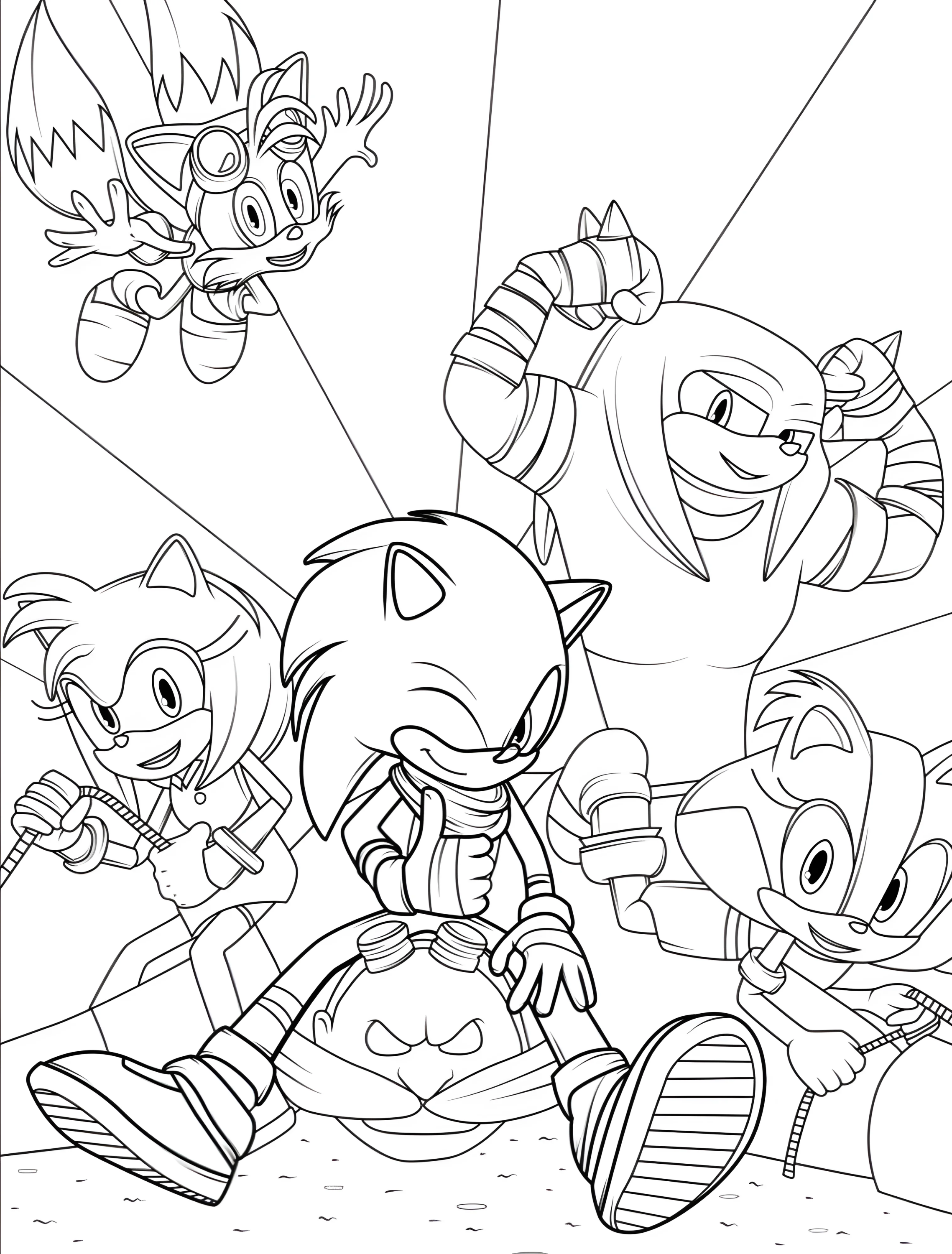 Соник и его друзья для творчества №7744. Раскраски из игр. Соник (Sonic).