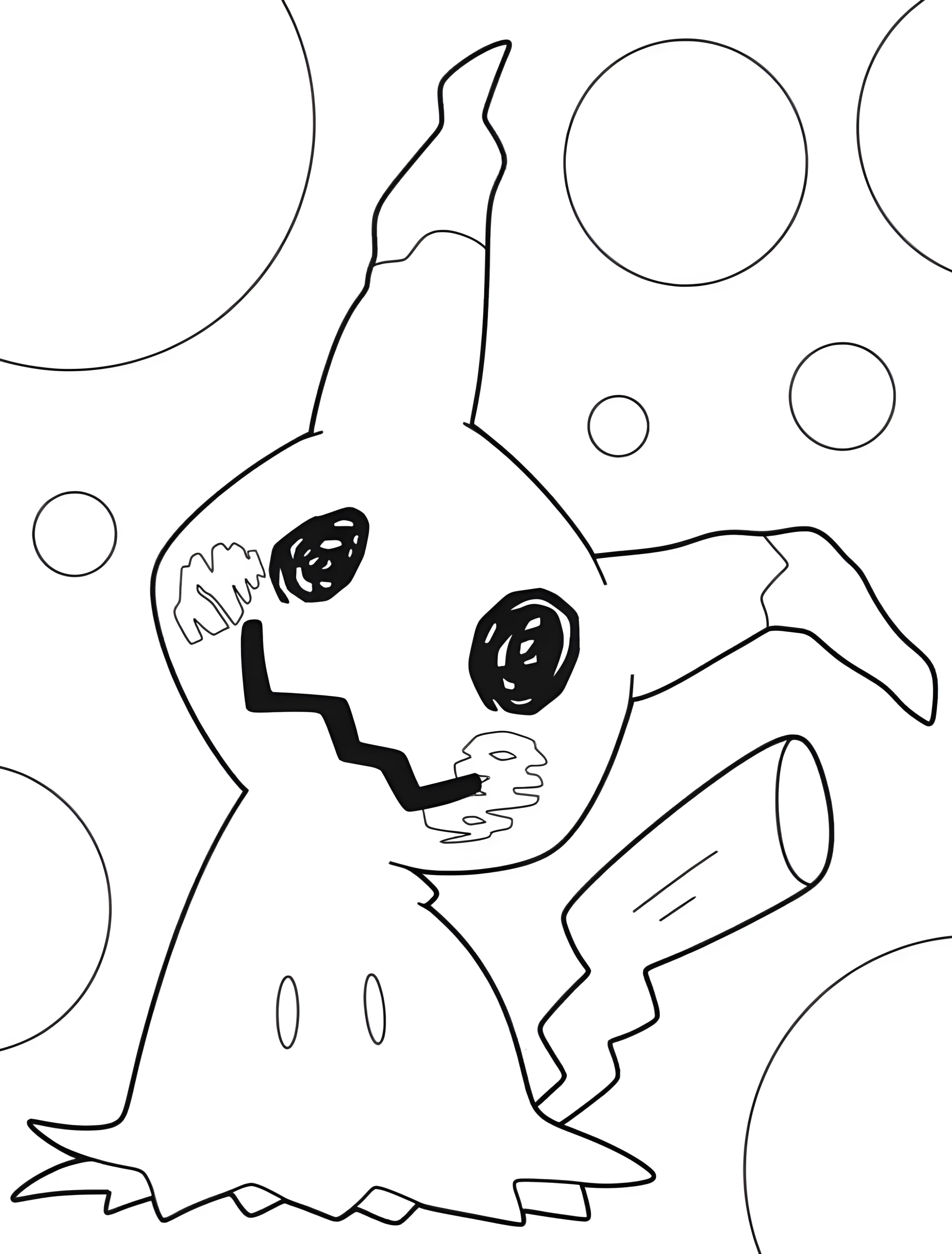 Милый Мимикью для детей №7355. Раскраски из игр. Покемон (Pokemon).
