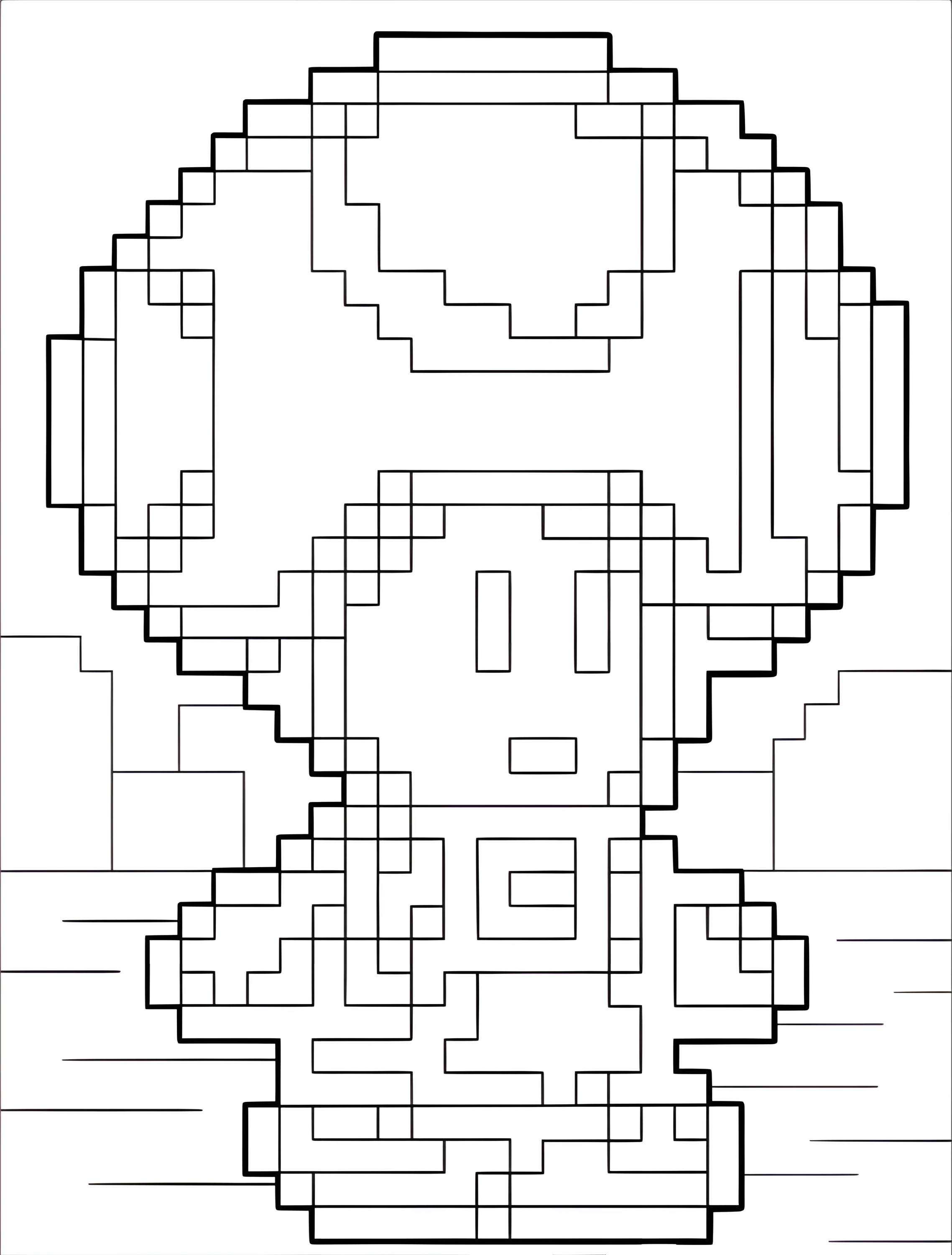 Забавный Тоад в пиксельном стиле для детей №8075. Раскраски из игр. Тоад (Toad).