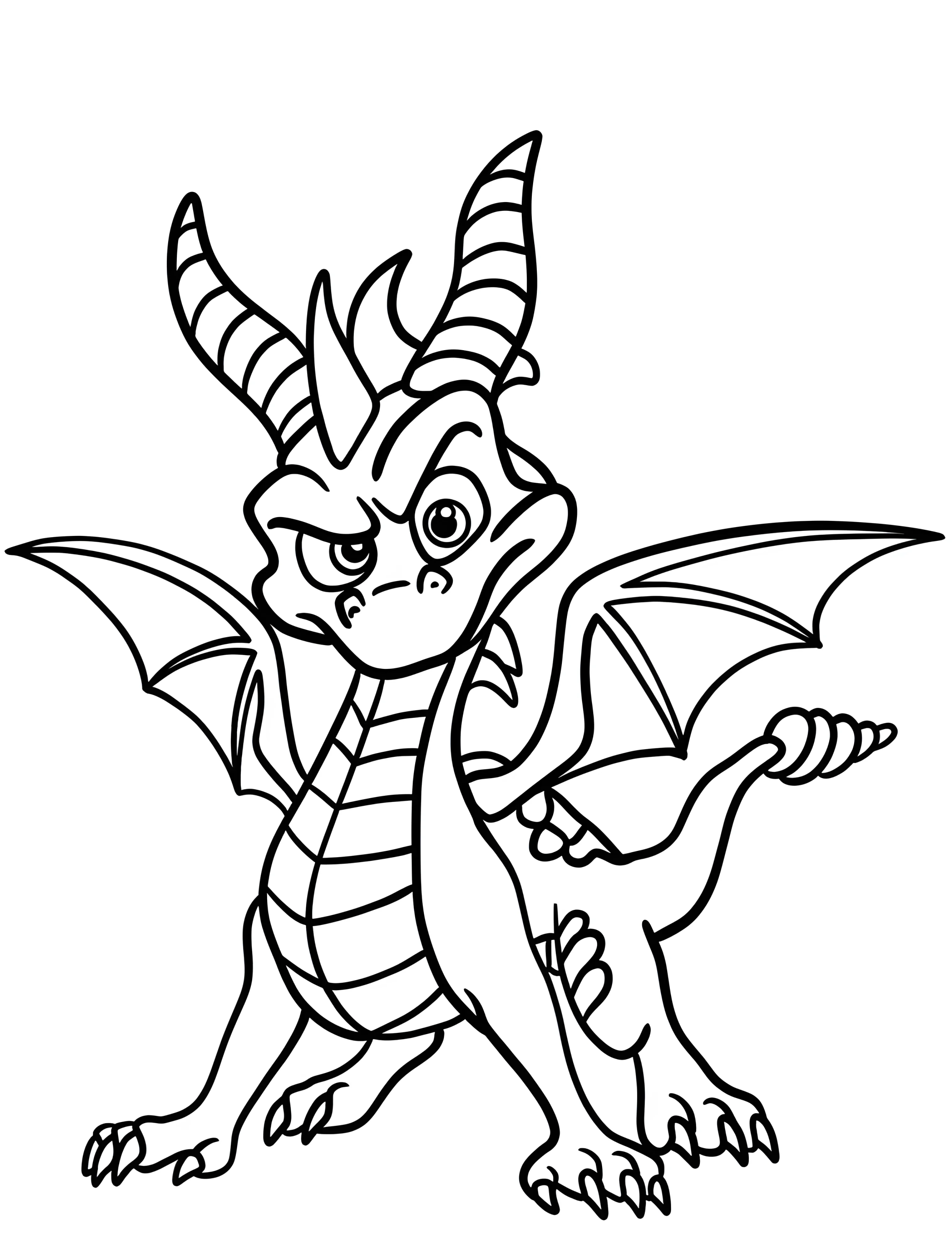 Забавный дракончик Спайро для детей №7845. Раскраски из игр. Спайро (Spyro).