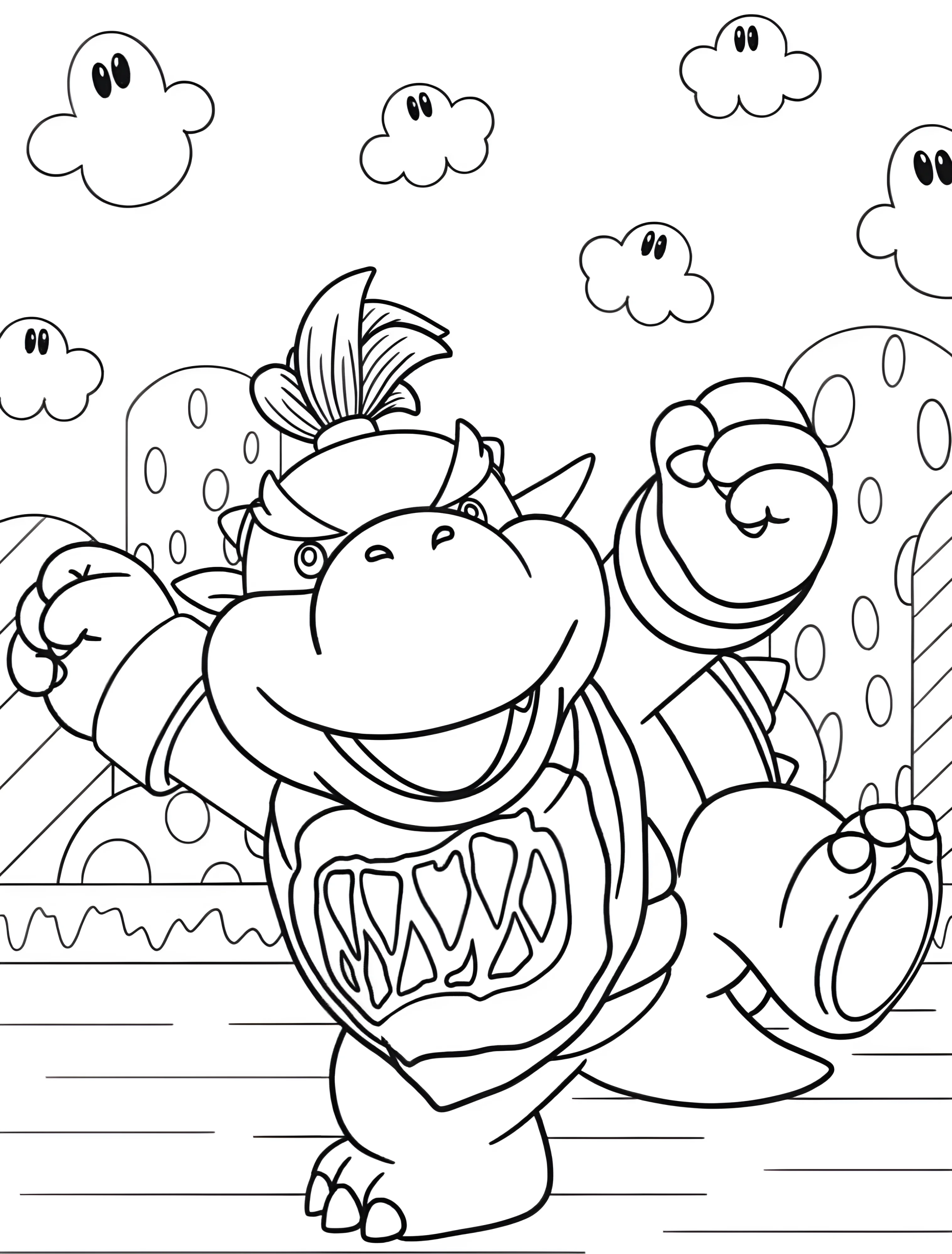 Милый малыш Боузер для детей №6119. Раскраски из игр. Боузер (Bowser).
