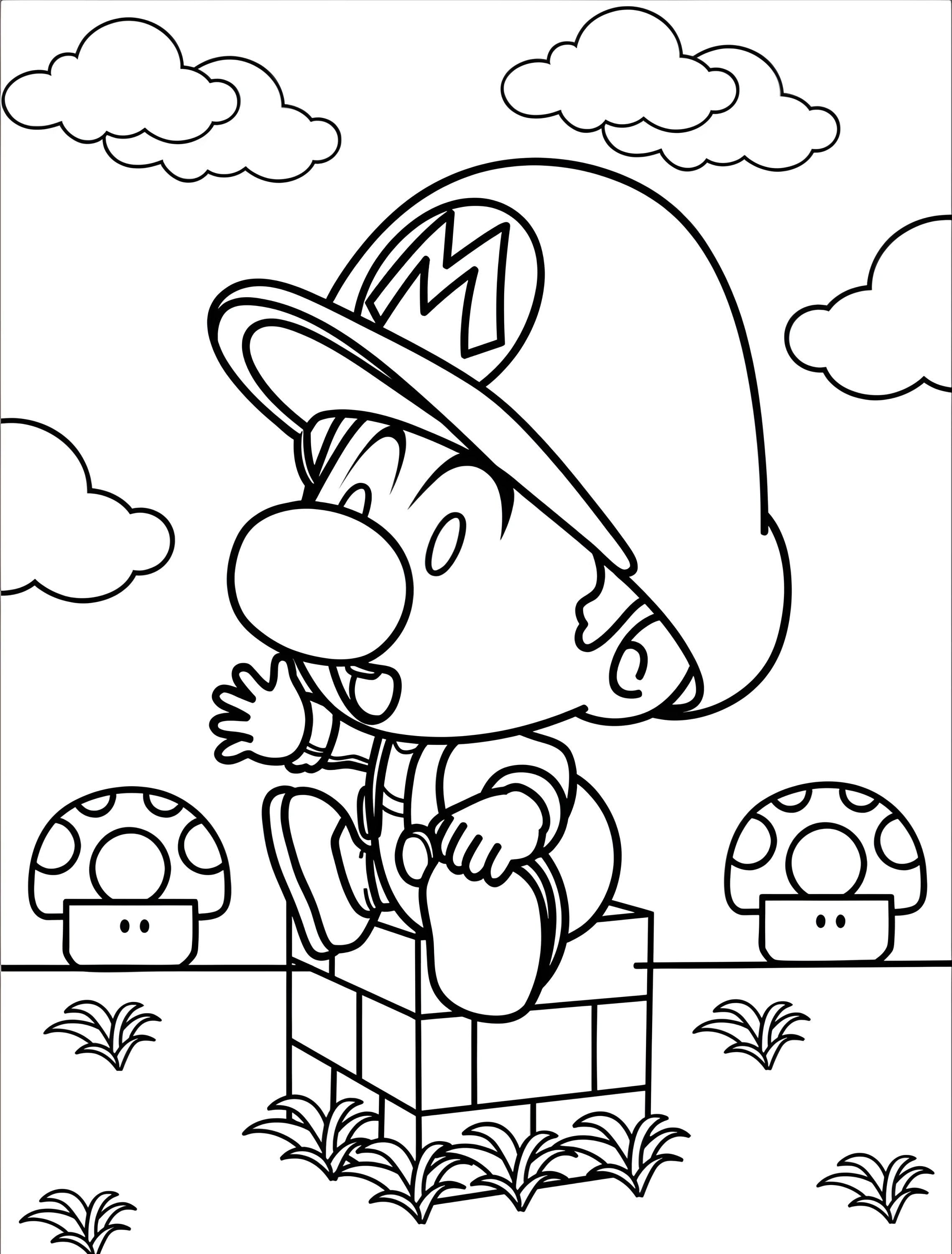 Марио для детей дошкольников №6918. Раскраски из игр. Марио (Mario).