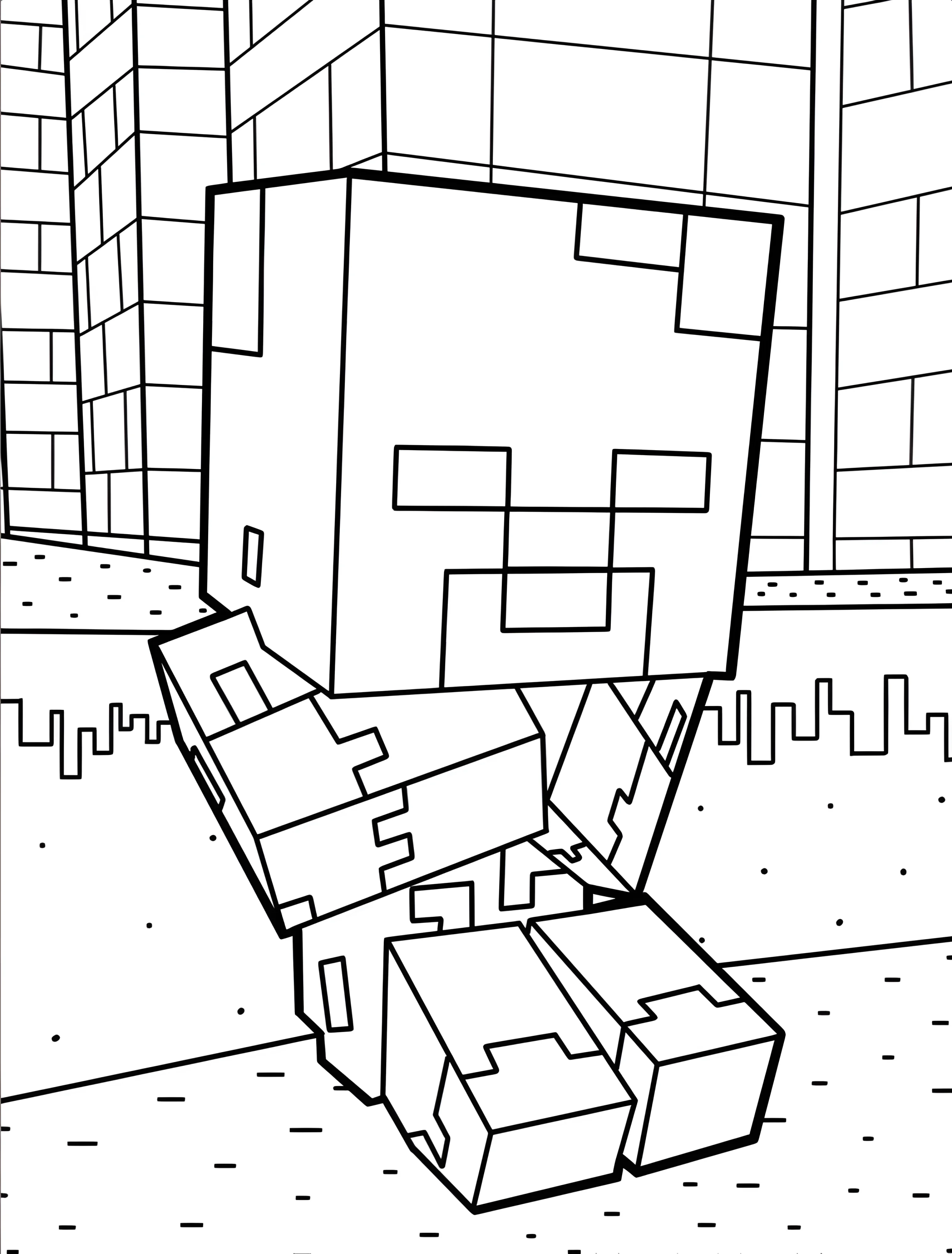 Милый зомби Minecraft для детей №7043. Раскраски из игр. Майнкрафт (Minecraft).