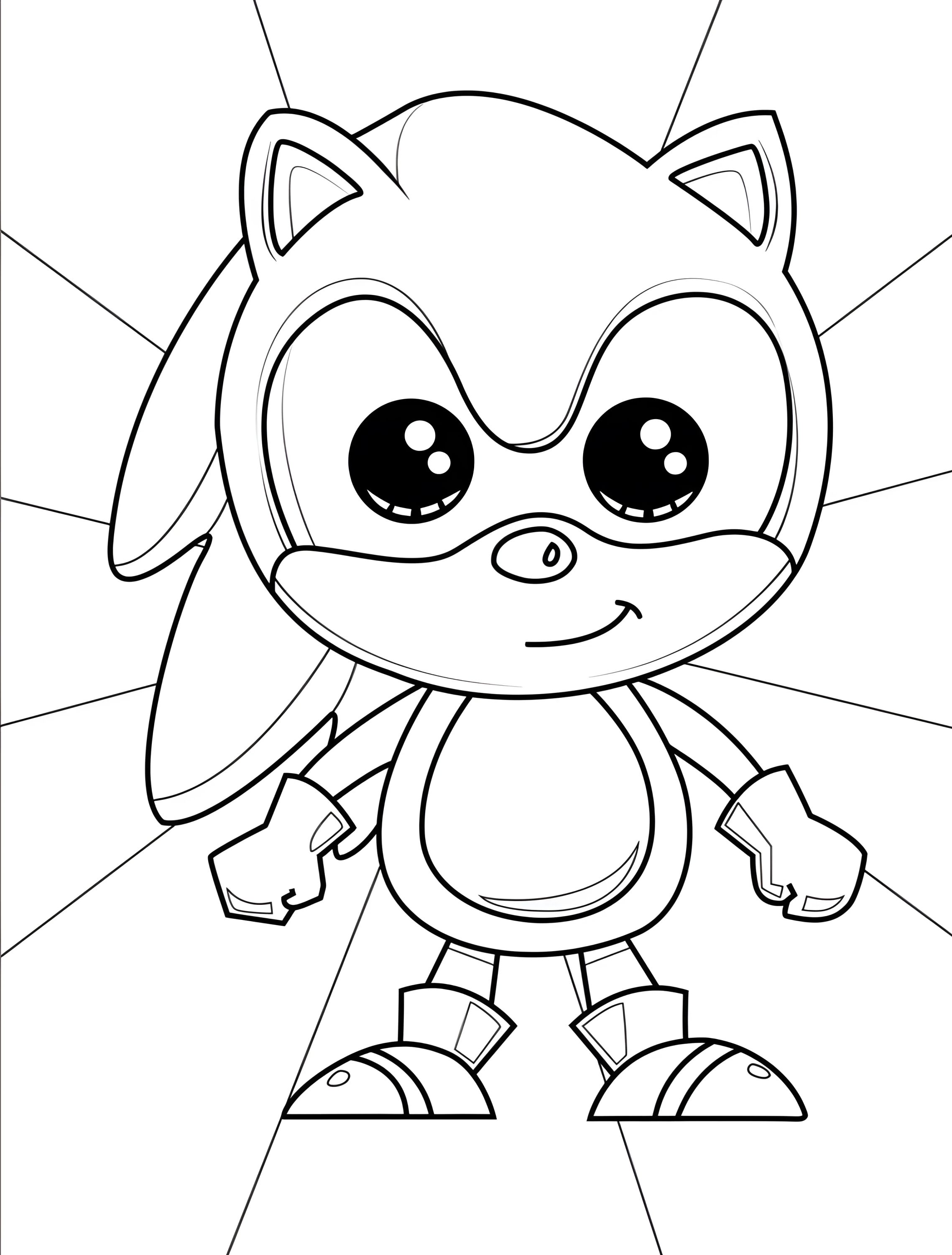Милый малыш Соник для детей №7750. Раскраски из игр. Соник (Sonic).