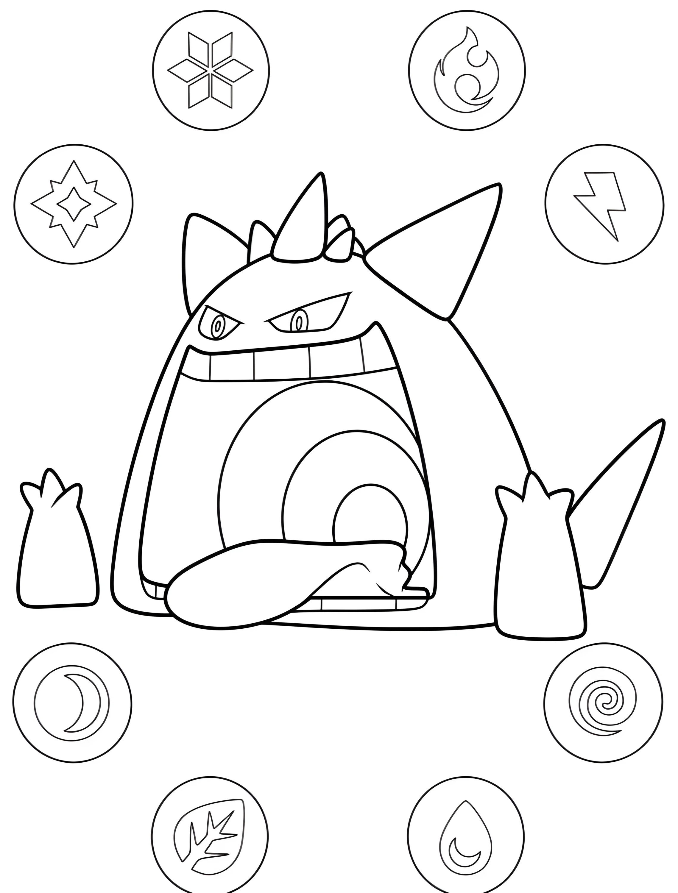 Весёлый Гengar для детей №6543. Раскраски из игр. Генгар (Gengar).